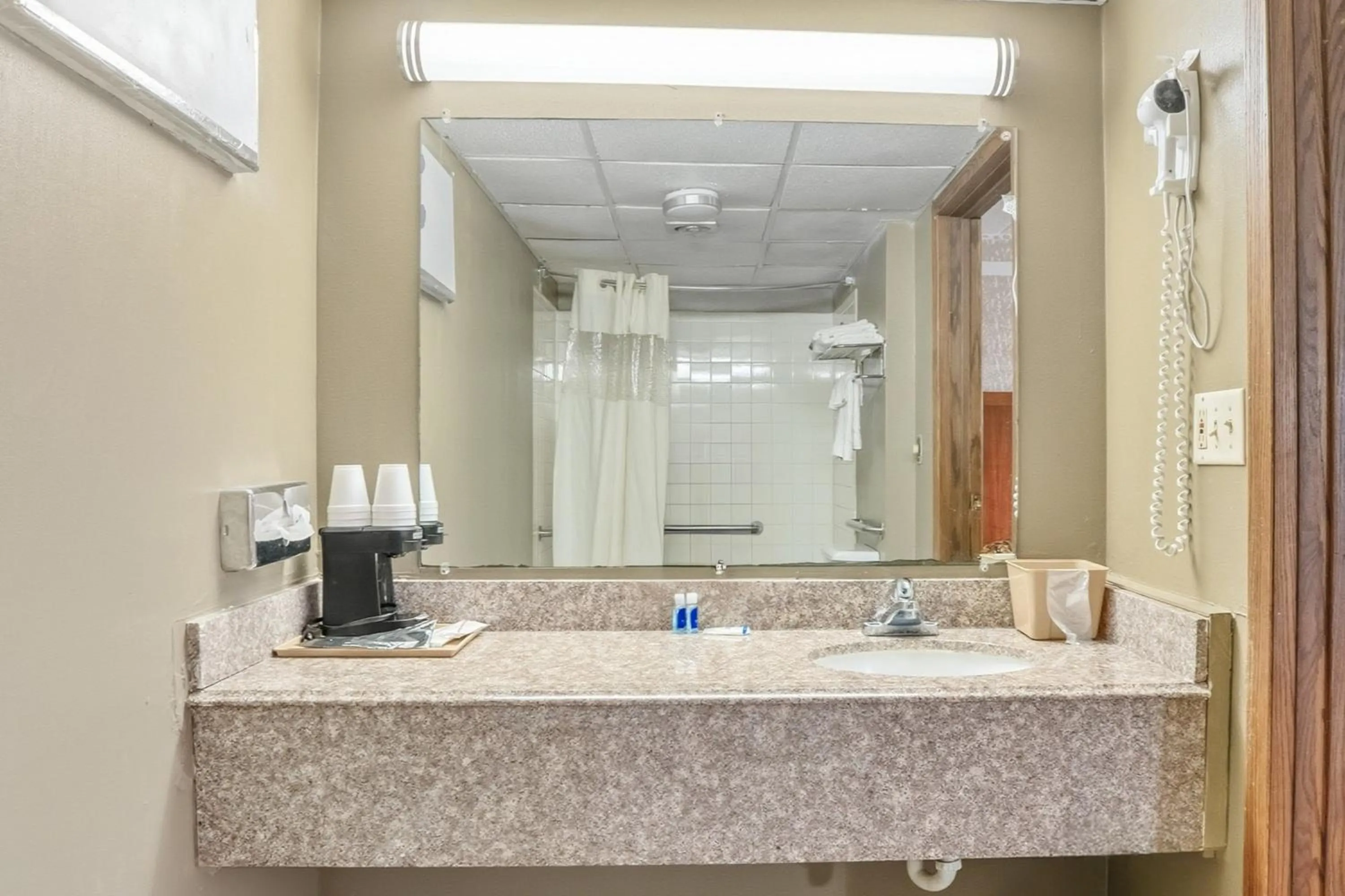 Bathroom in Devils Lake Inn By OYO Near Devils Lake Regional Airport