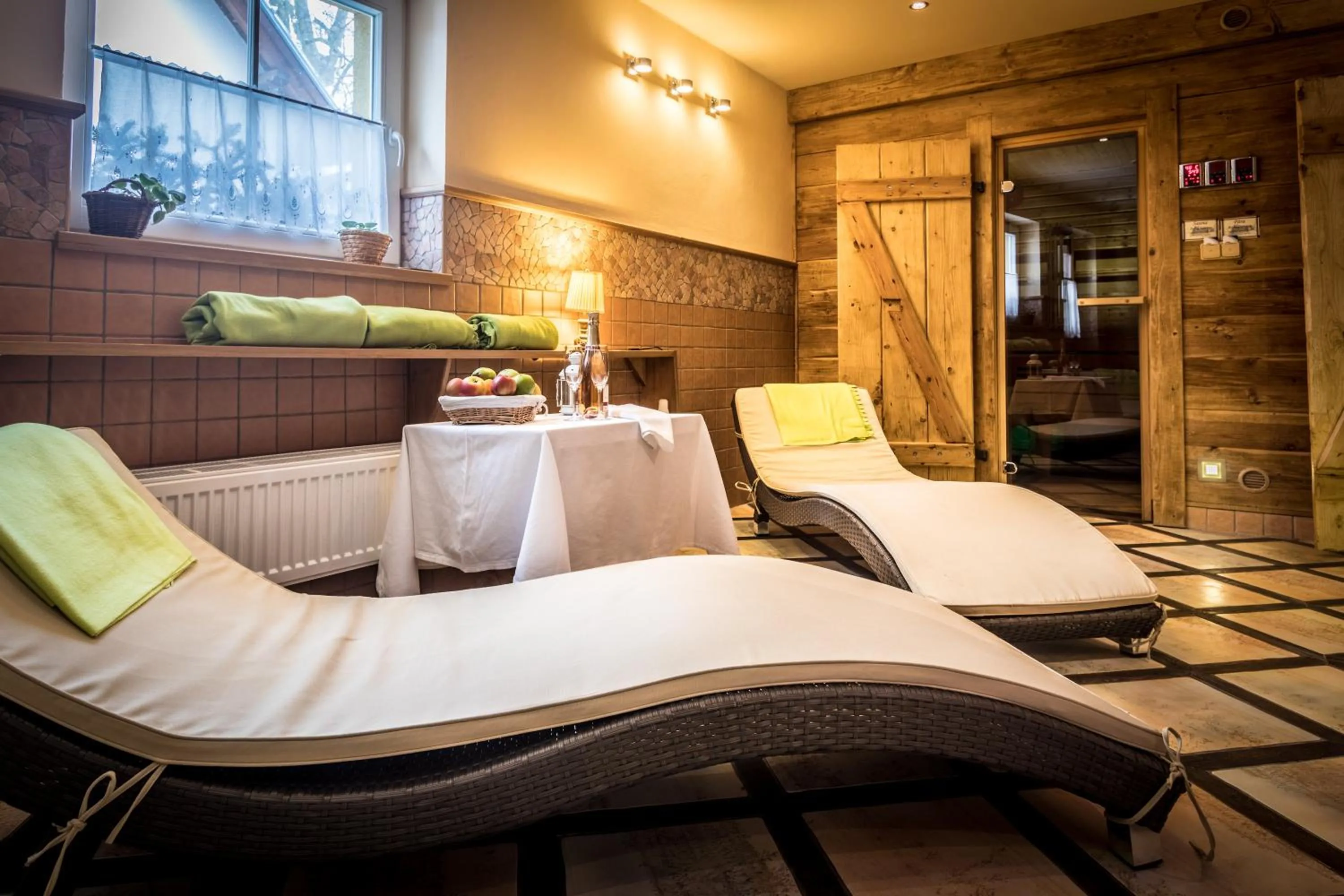 Sauna, Bed in Apartmán-Hotel Jítravský Dvorec