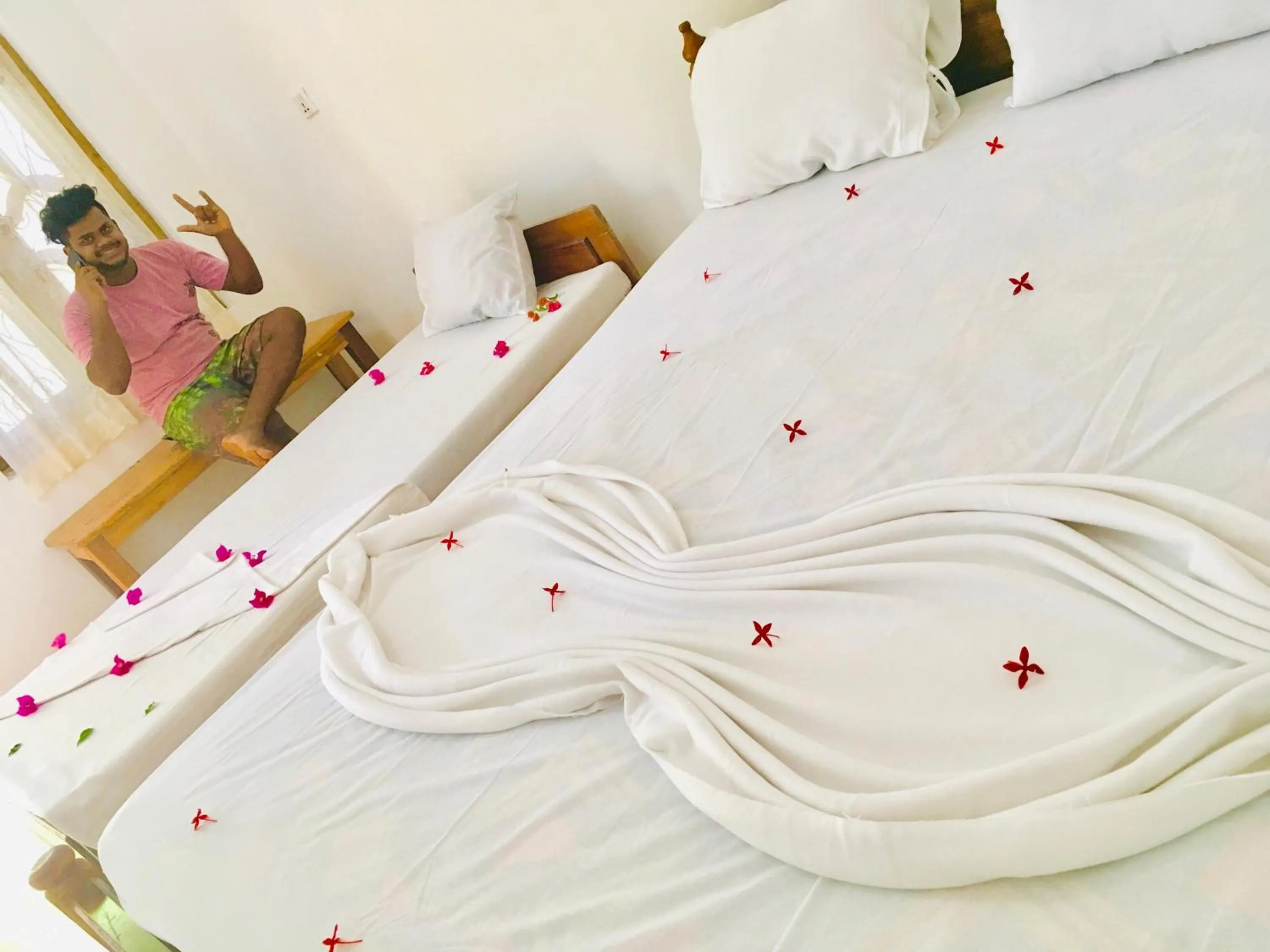 Bed in Shashini Beach Resort