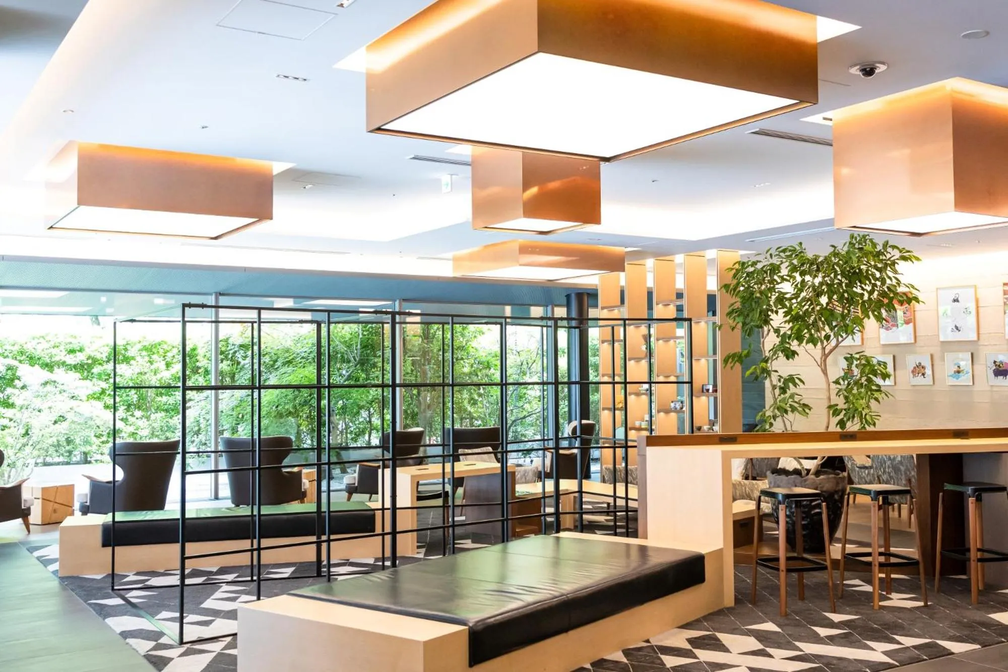 Communal lounge/ TV room in Cross Hotel Kyoto