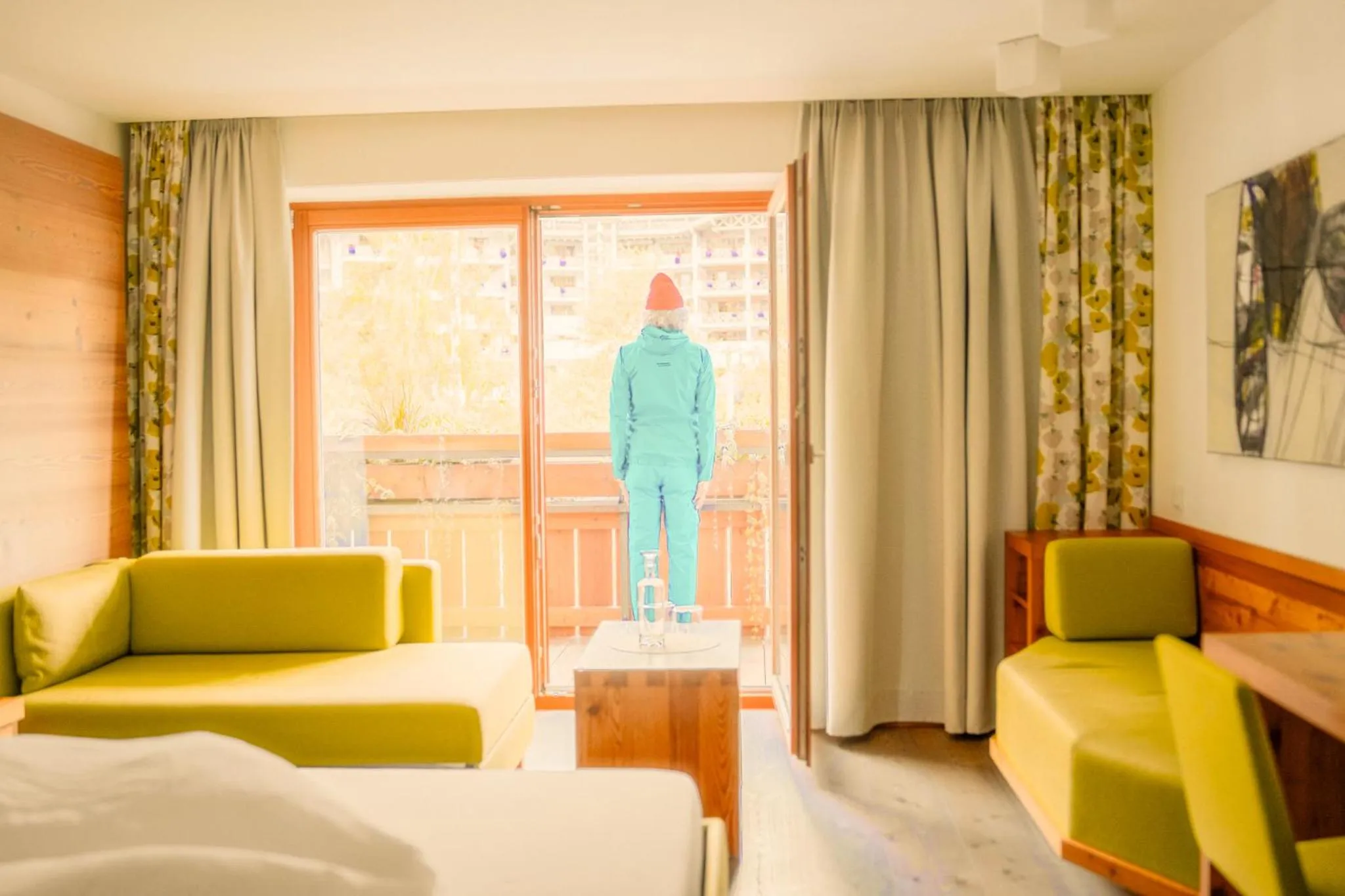 Balcony/Terrace, Bed in Hotel Glemmtalerhof