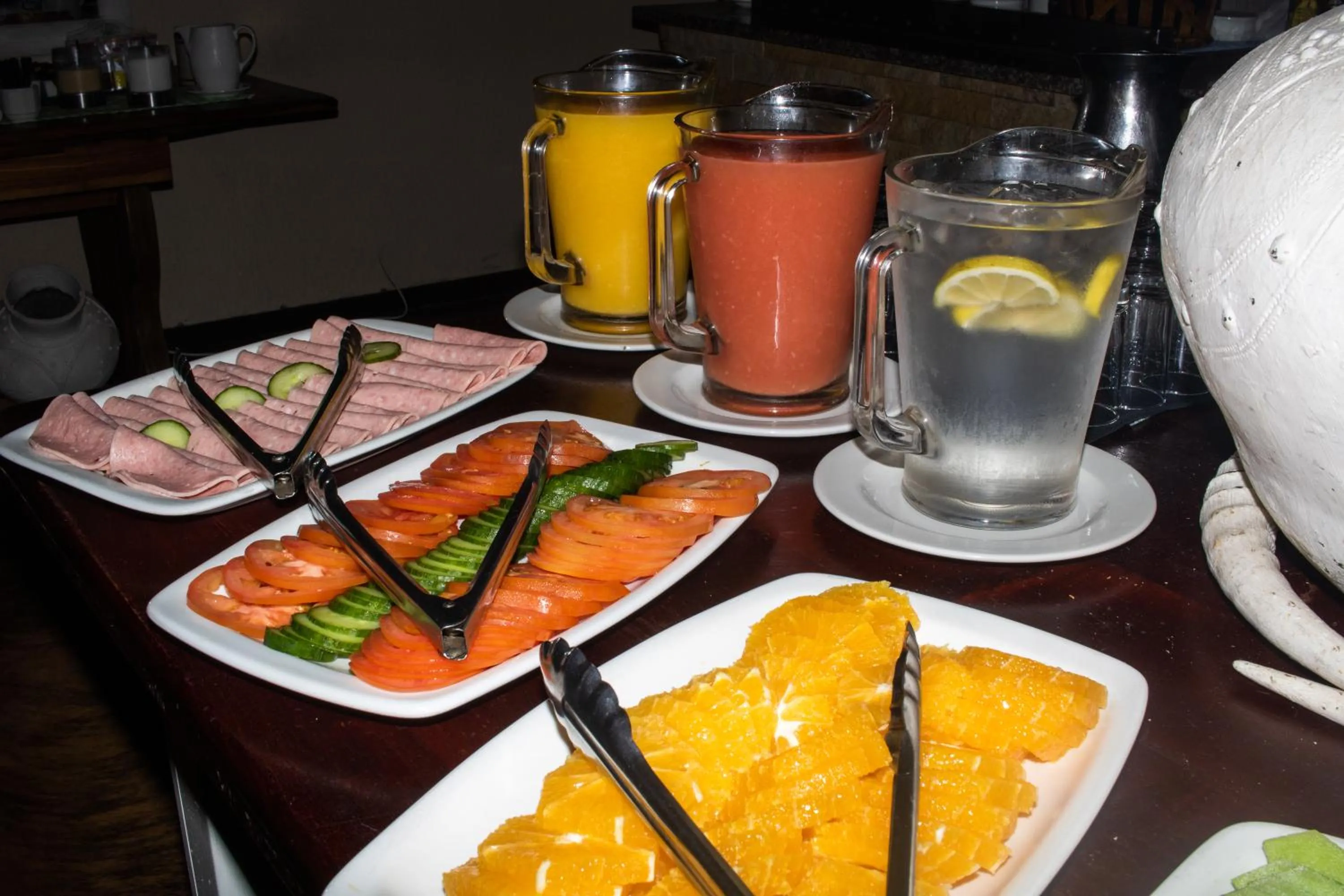 Buffet breakfast in Emdoneni Lodge with Zululand Cat Conservation Project