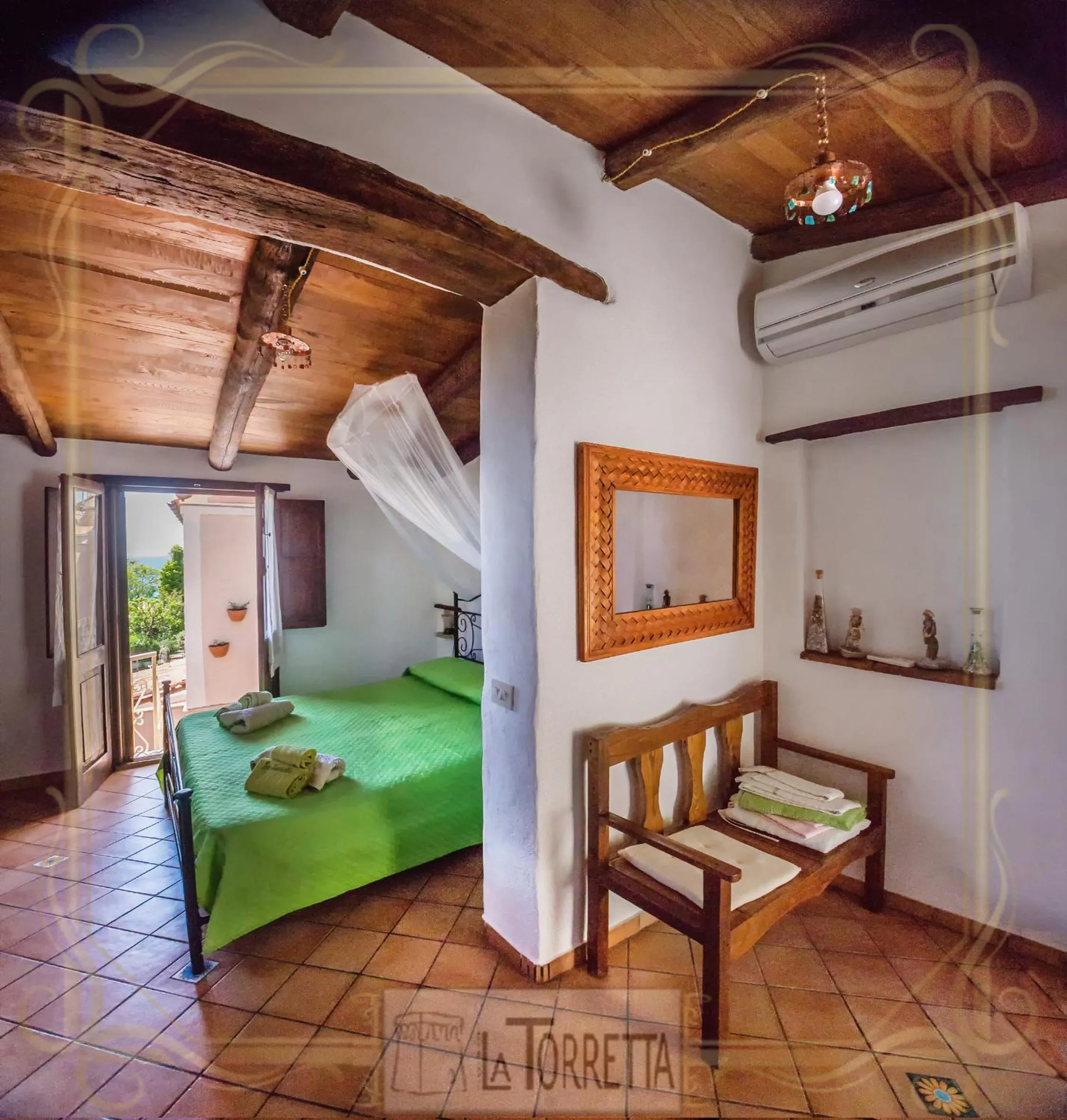 Balcony/Terrace, Bed in B&B La Torretta