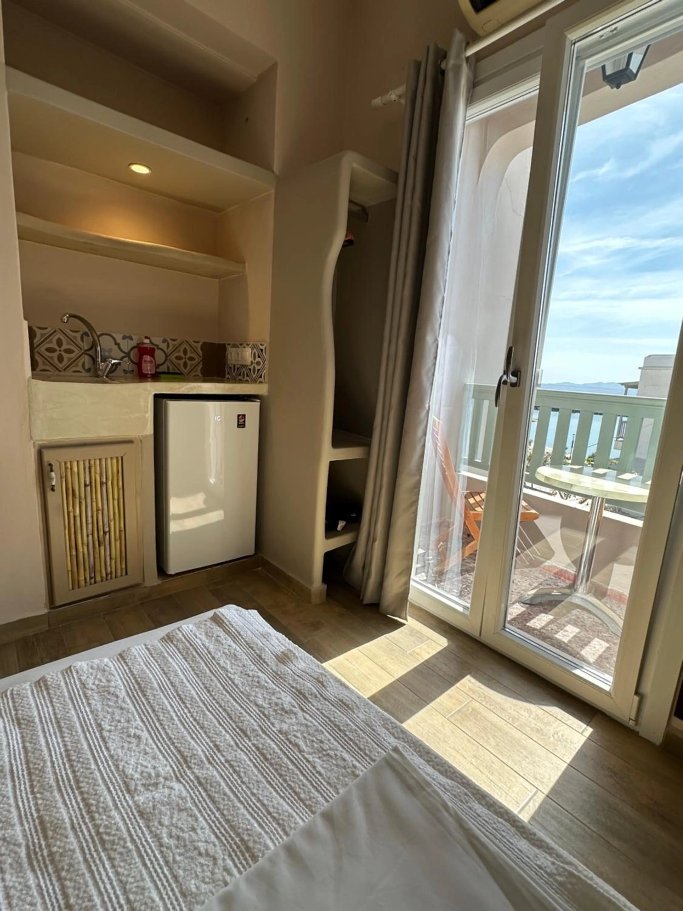 Bed in Afrodite Hotel