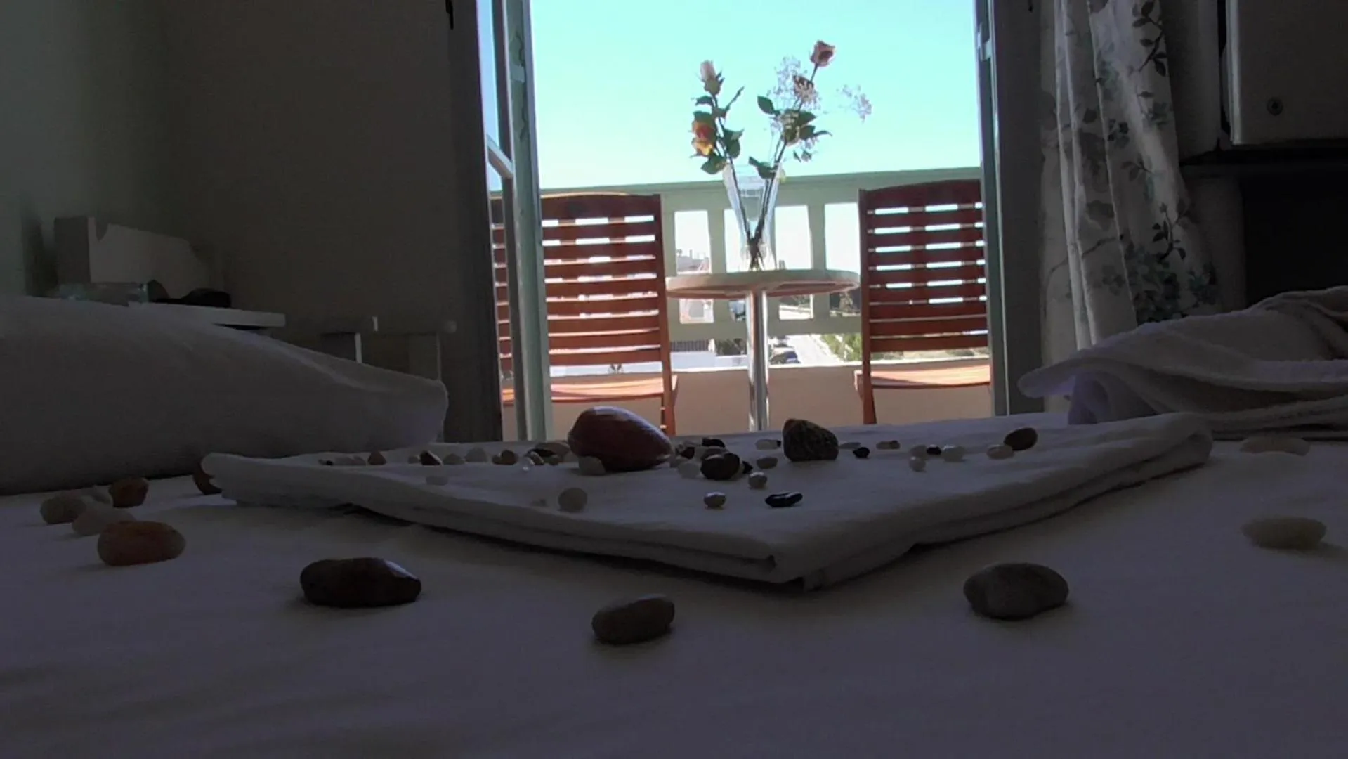 Balcony/Terrace, Bed in Afrodite Hotel