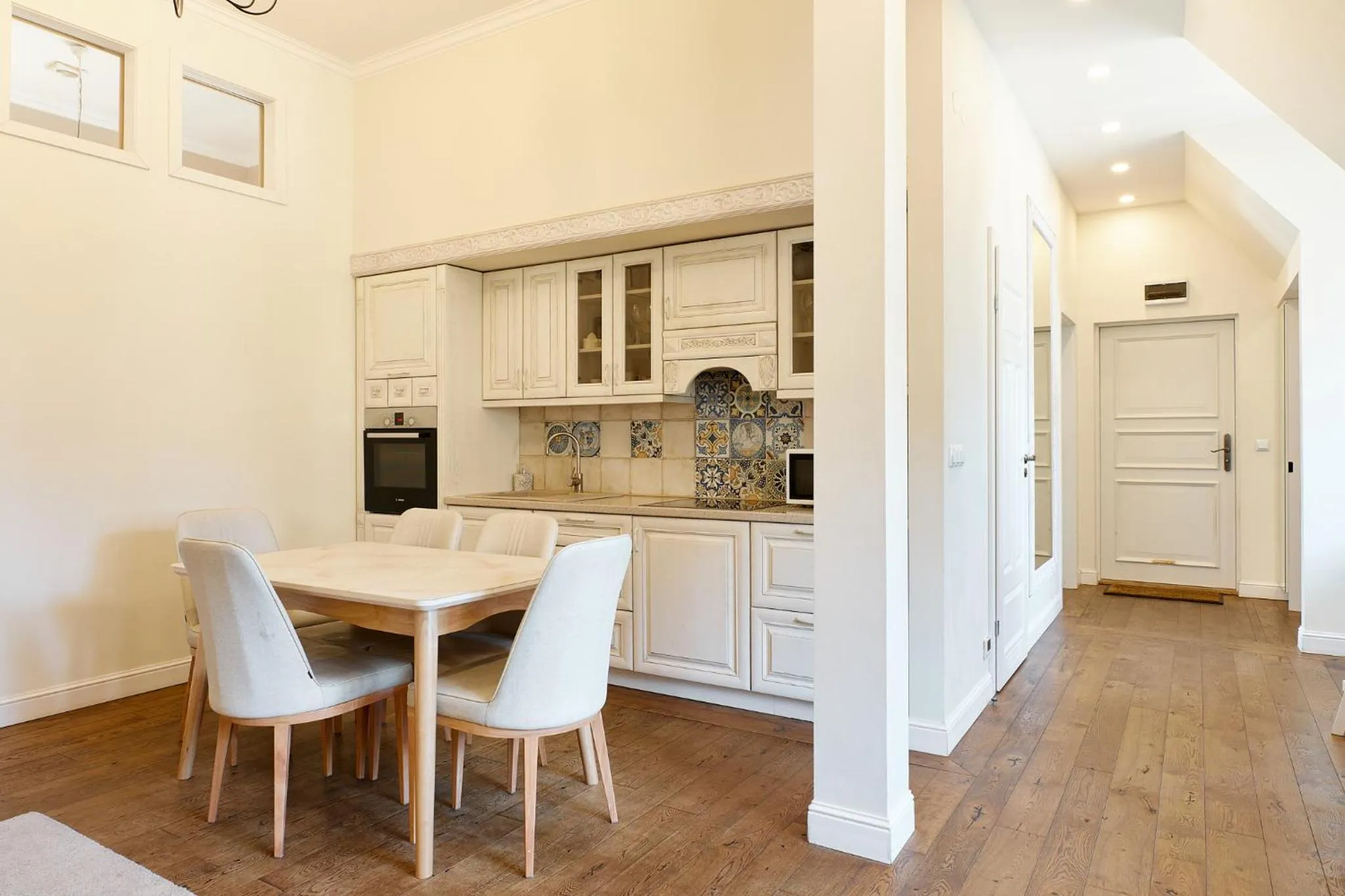 Kitchen or kitchenette in Stabu Sēta Apartments