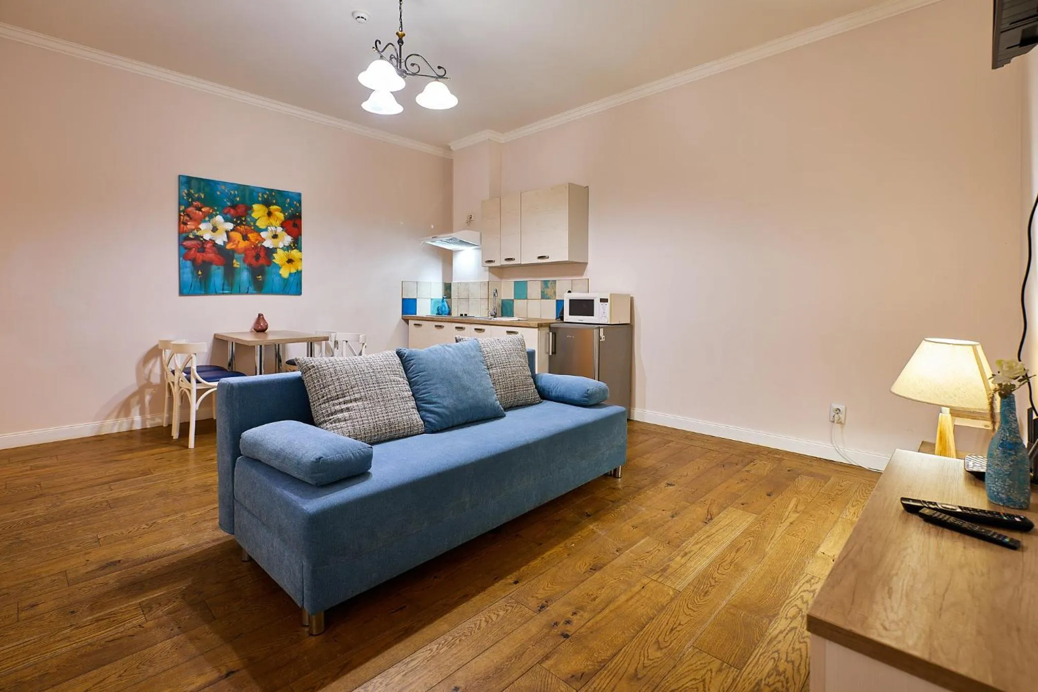 Kitchen or kitchenette in Stabu Sēta Apartments