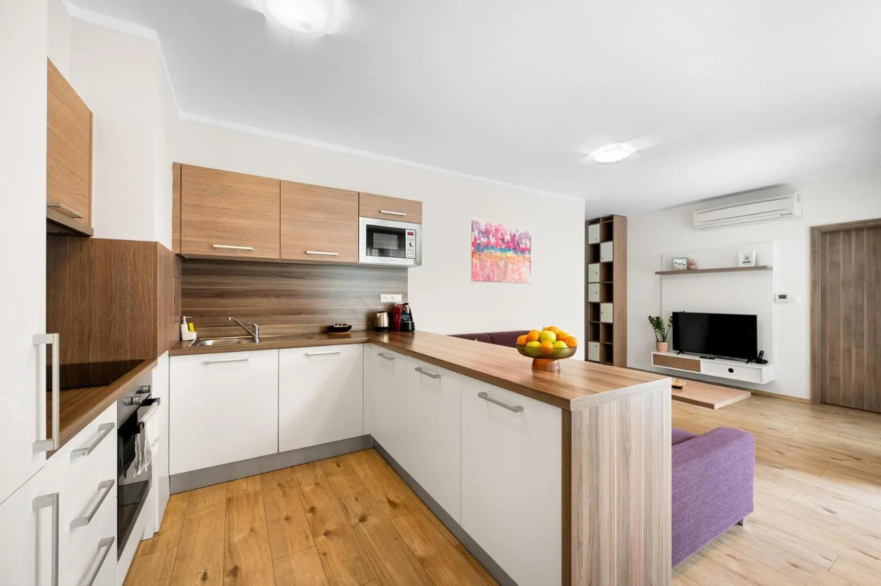 Kitchen or kitchenette in Apart Hotel VIRGO