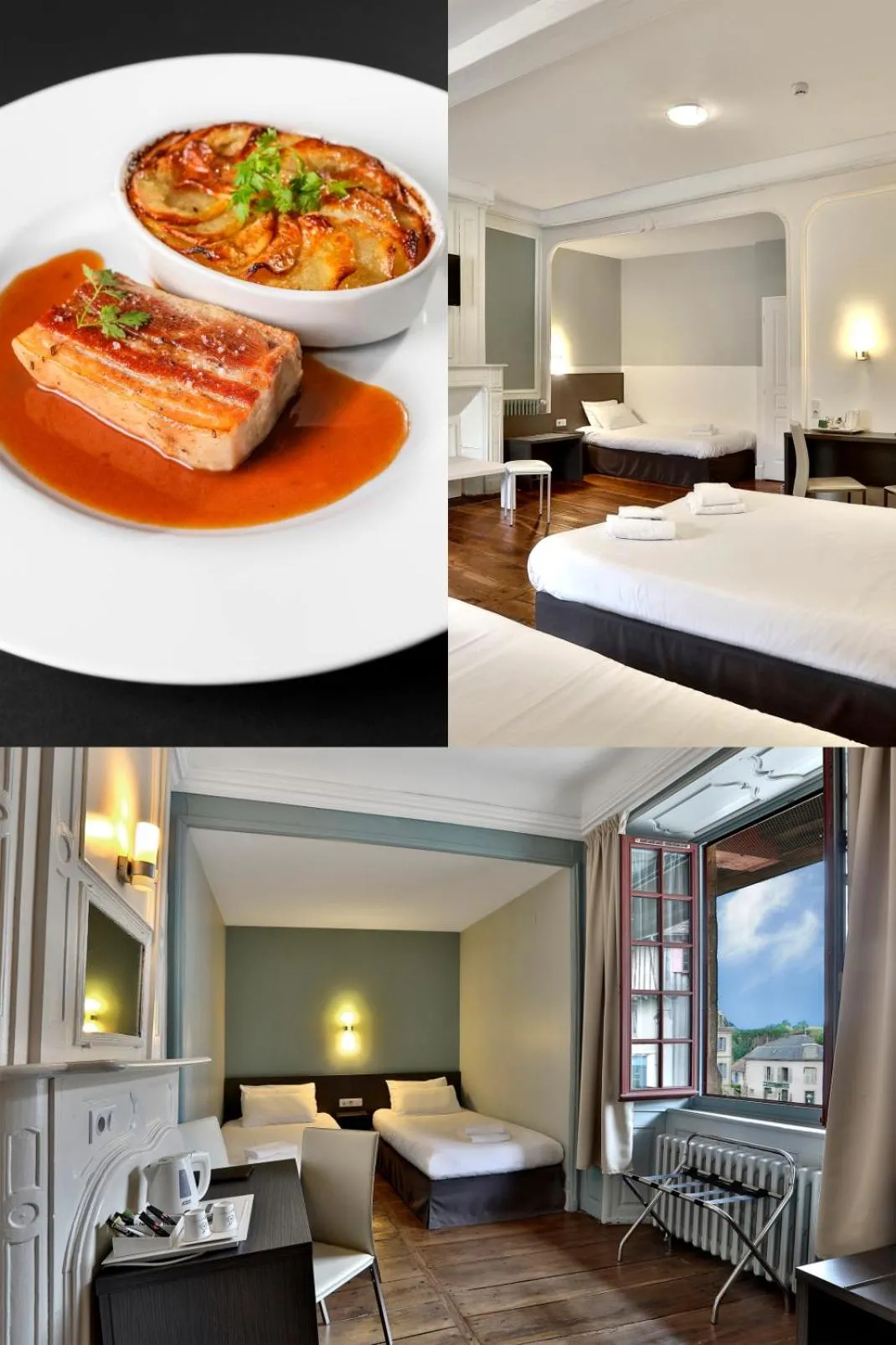 Bed in Logis Hotel Auberge Dupuytren