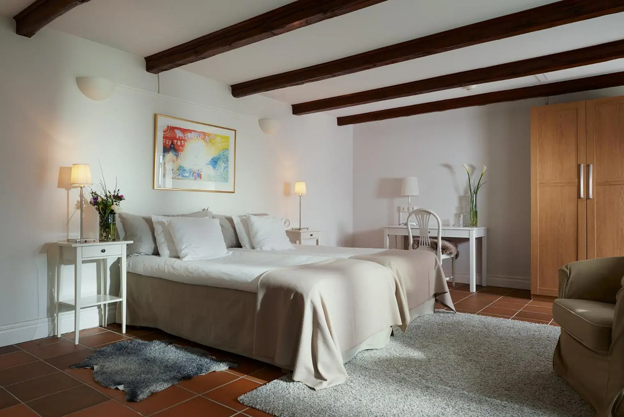 Twin Room with Garden View in Kiviks Hotell Twin Room with Garden View in Kiviks Hotell