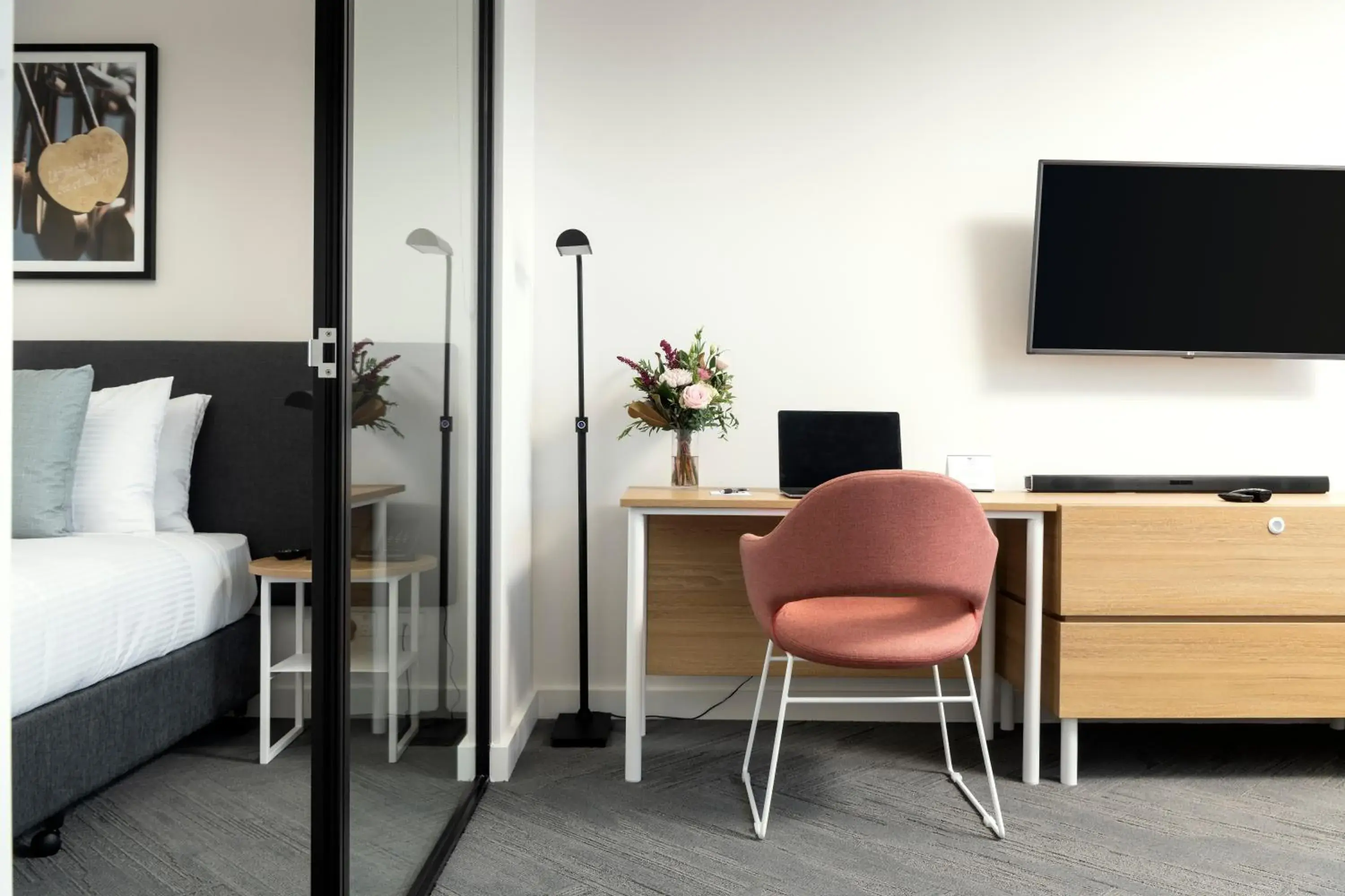 Seating area, Bed in Quest South Perth Foreshore Seating area, Bed in Quest South Perth Foreshore