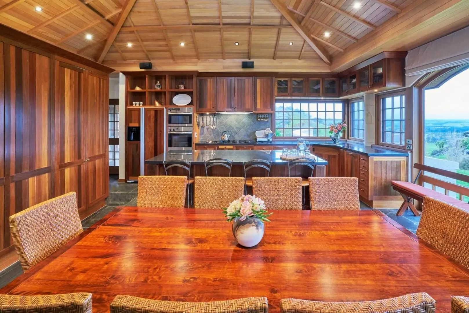Dining area in Cabot Lodge - Fiordland National Park
