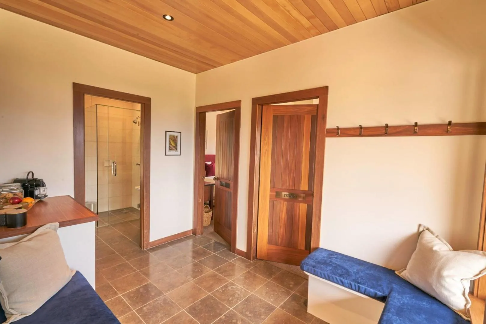 Seating area in Cabot Lodge - Fiordland National Park