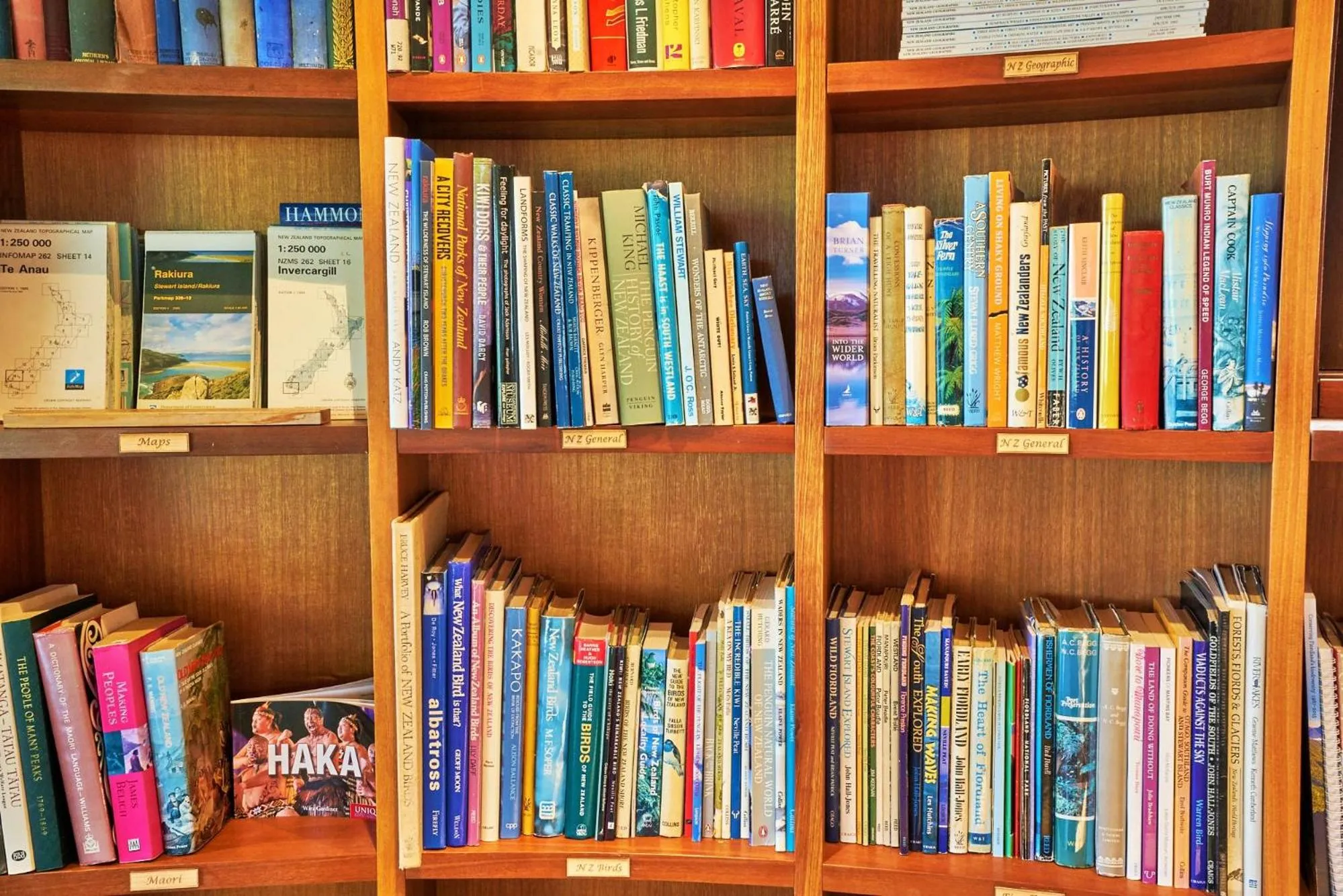 Library in Cabot Lodge - Fiordland National Park