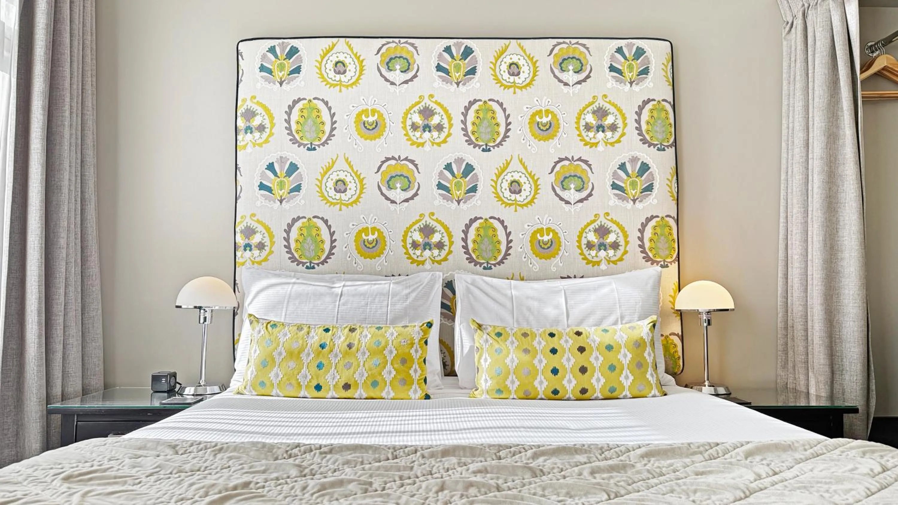 Bed in Art Deco Masonic Hotel