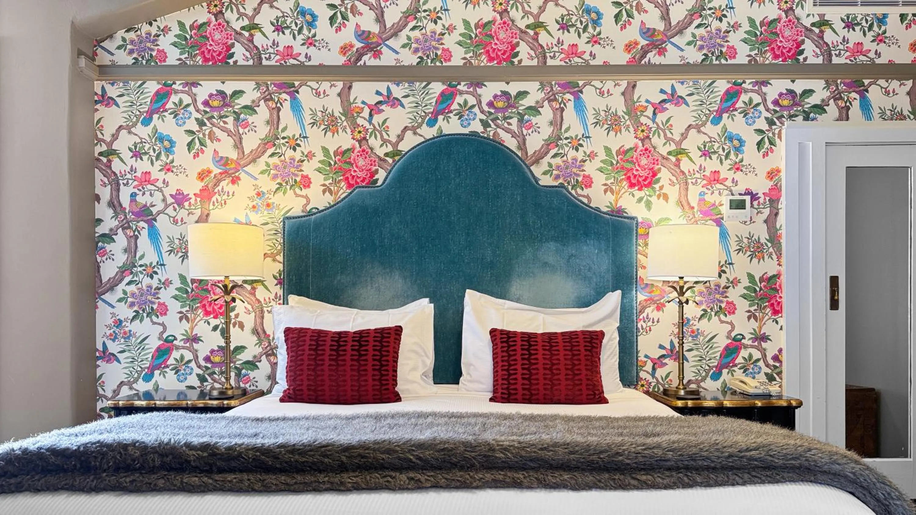 Bed in Art Deco Masonic Hotel