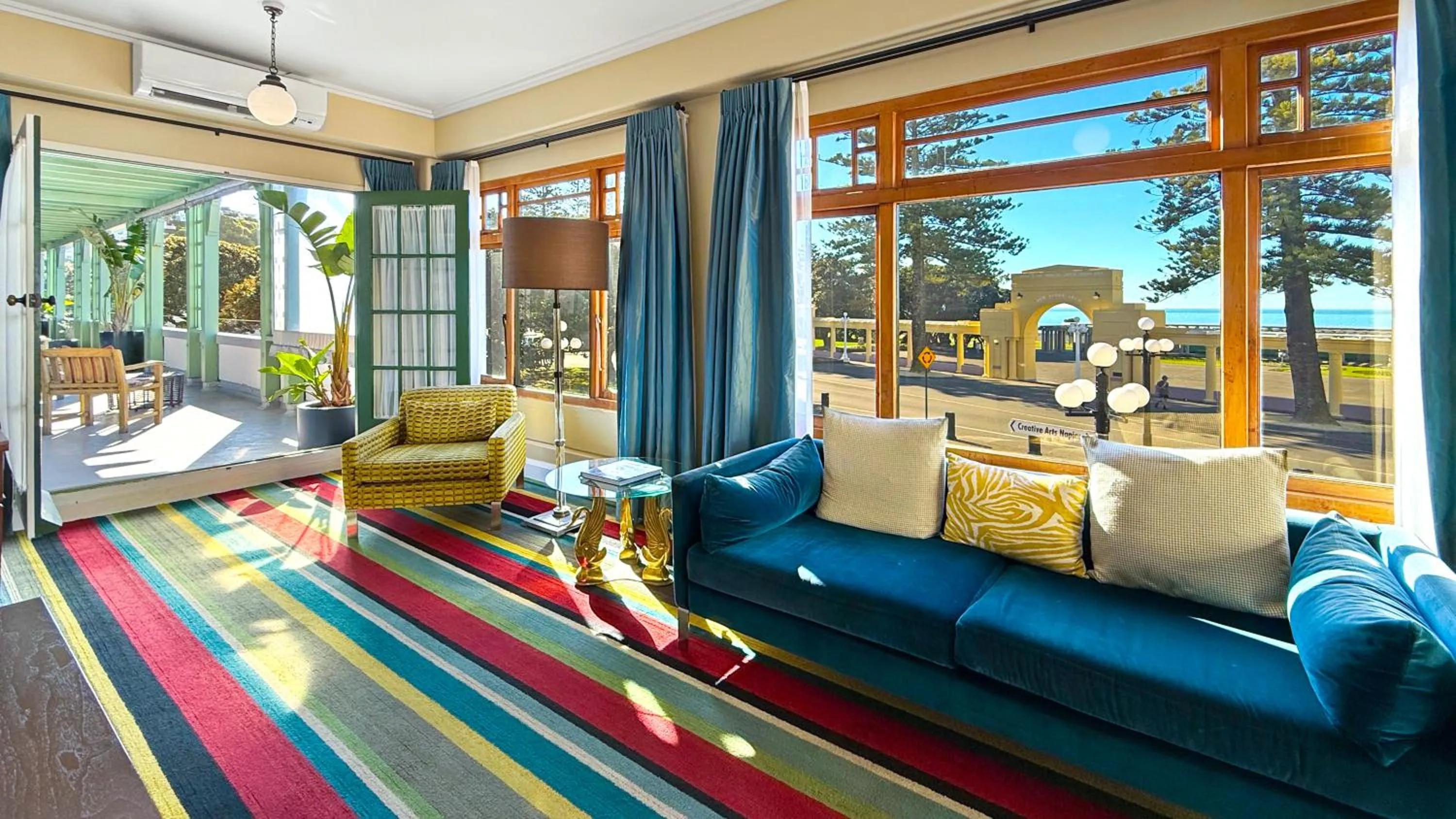 Seating area in Art Deco Masonic Hotel