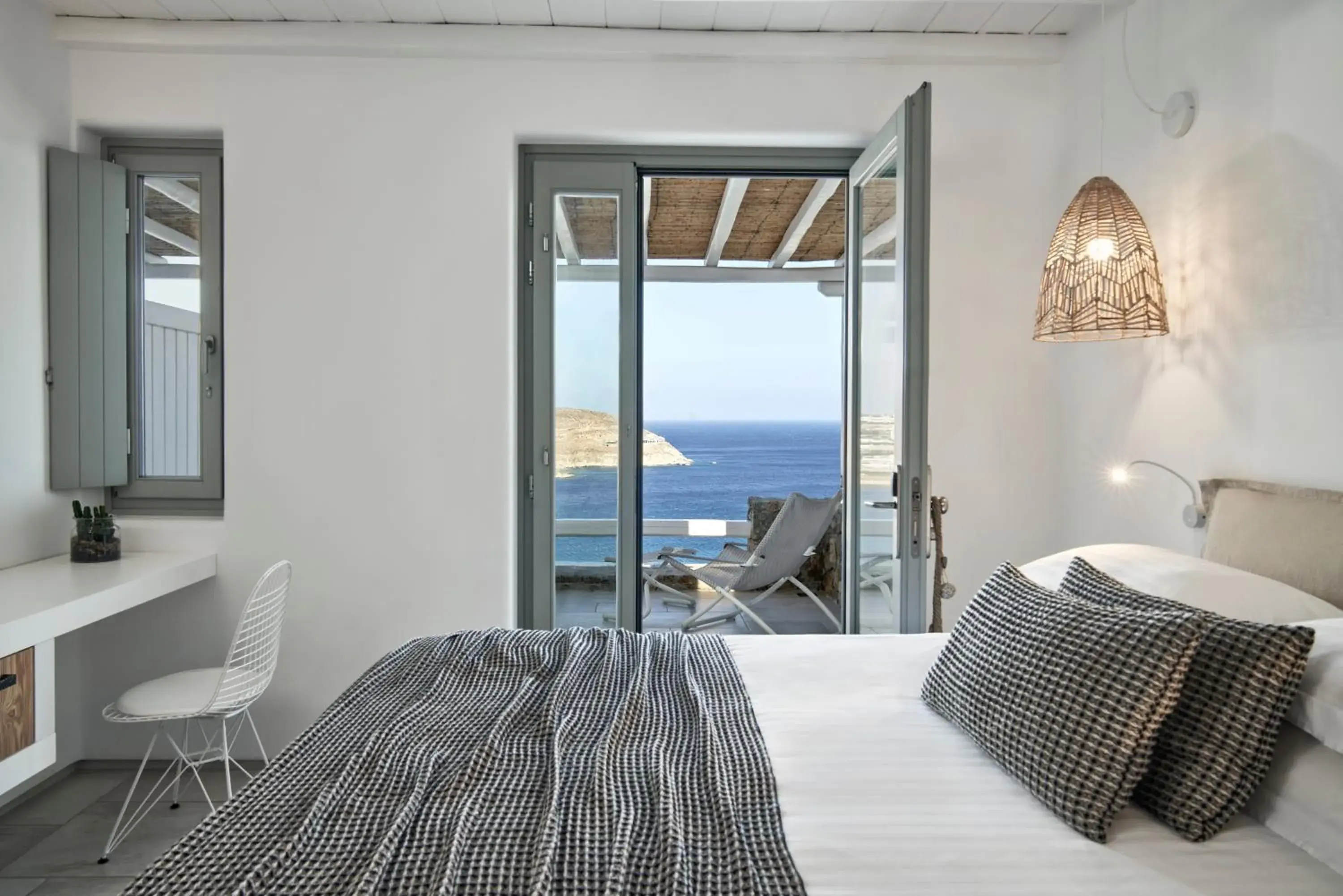 Balcony/Terrace, Bed in Mykonos Bliss - Cozy Suites, Adults Only Hotel Balcony/Terrace, Bed in Mykonos Bliss - Cozy Suites, Adults Only Hotel