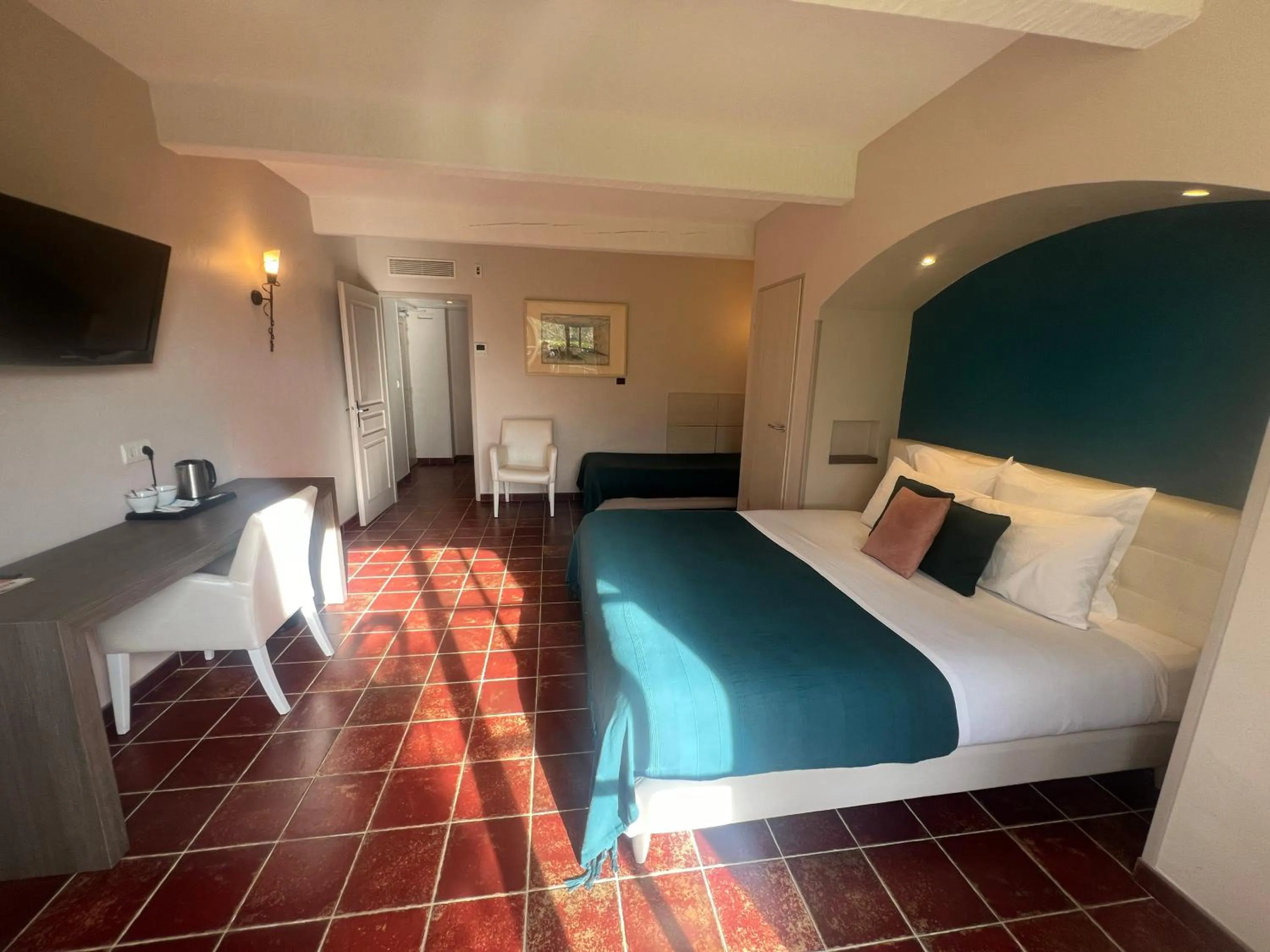 Photo of the whole room, Bed in Logis Hôtel Restaurant La Bergerie