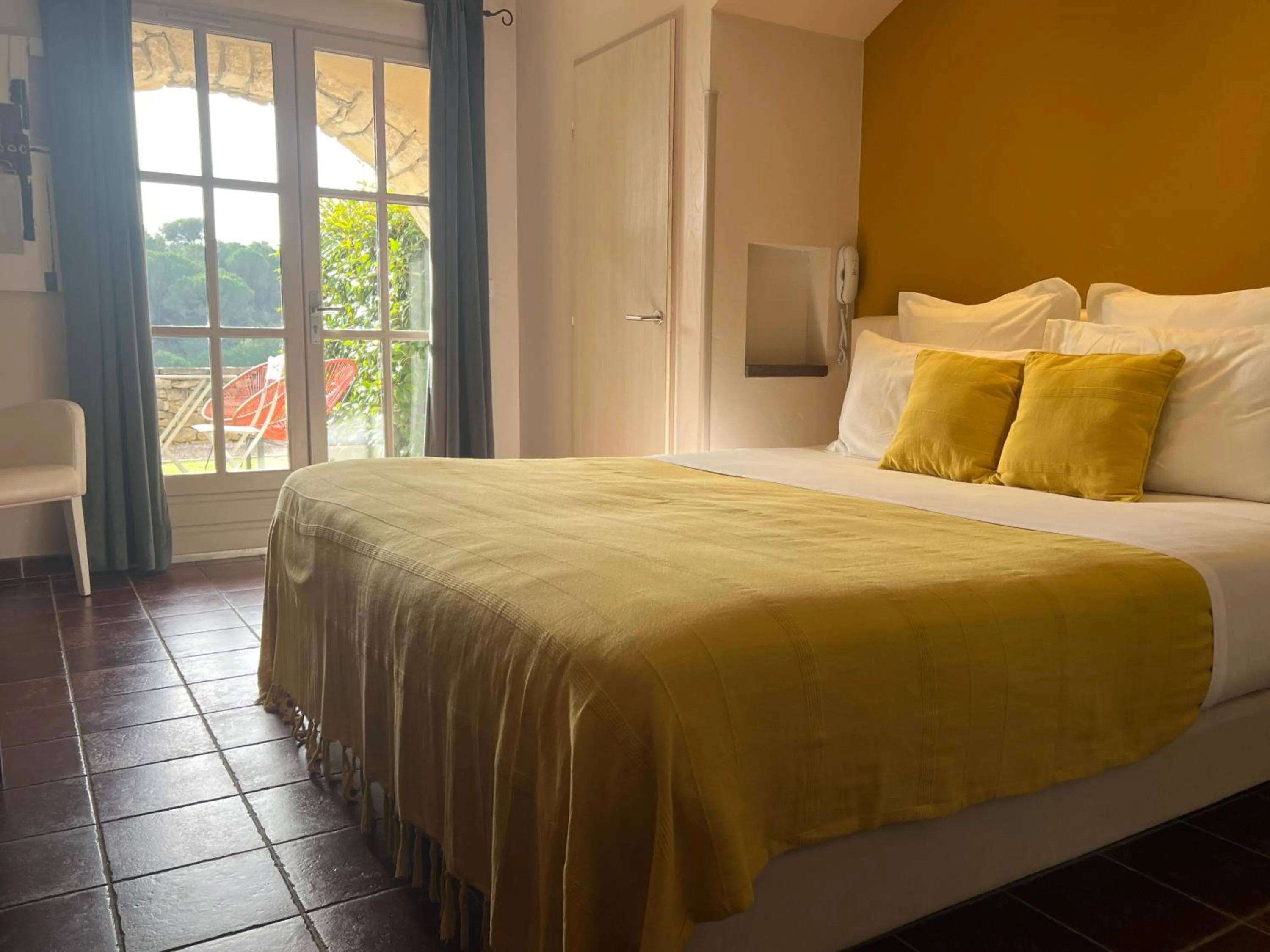 Bedroom, Bed in Logis Hôtel Restaurant La Bergerie