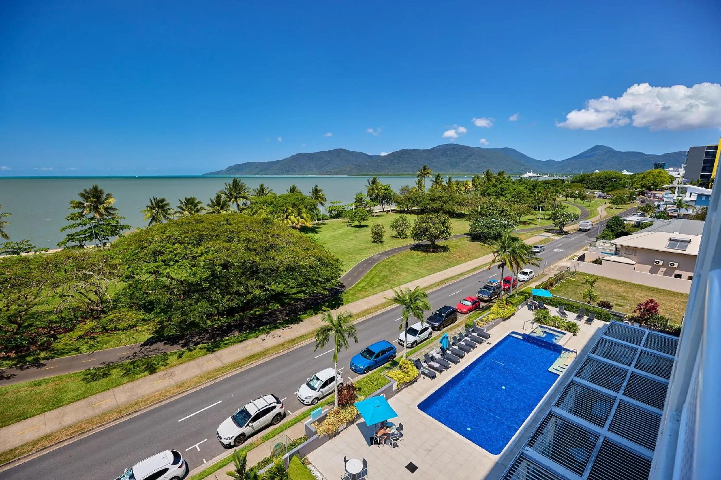 Pool view in Cairns Harbourside Hotel