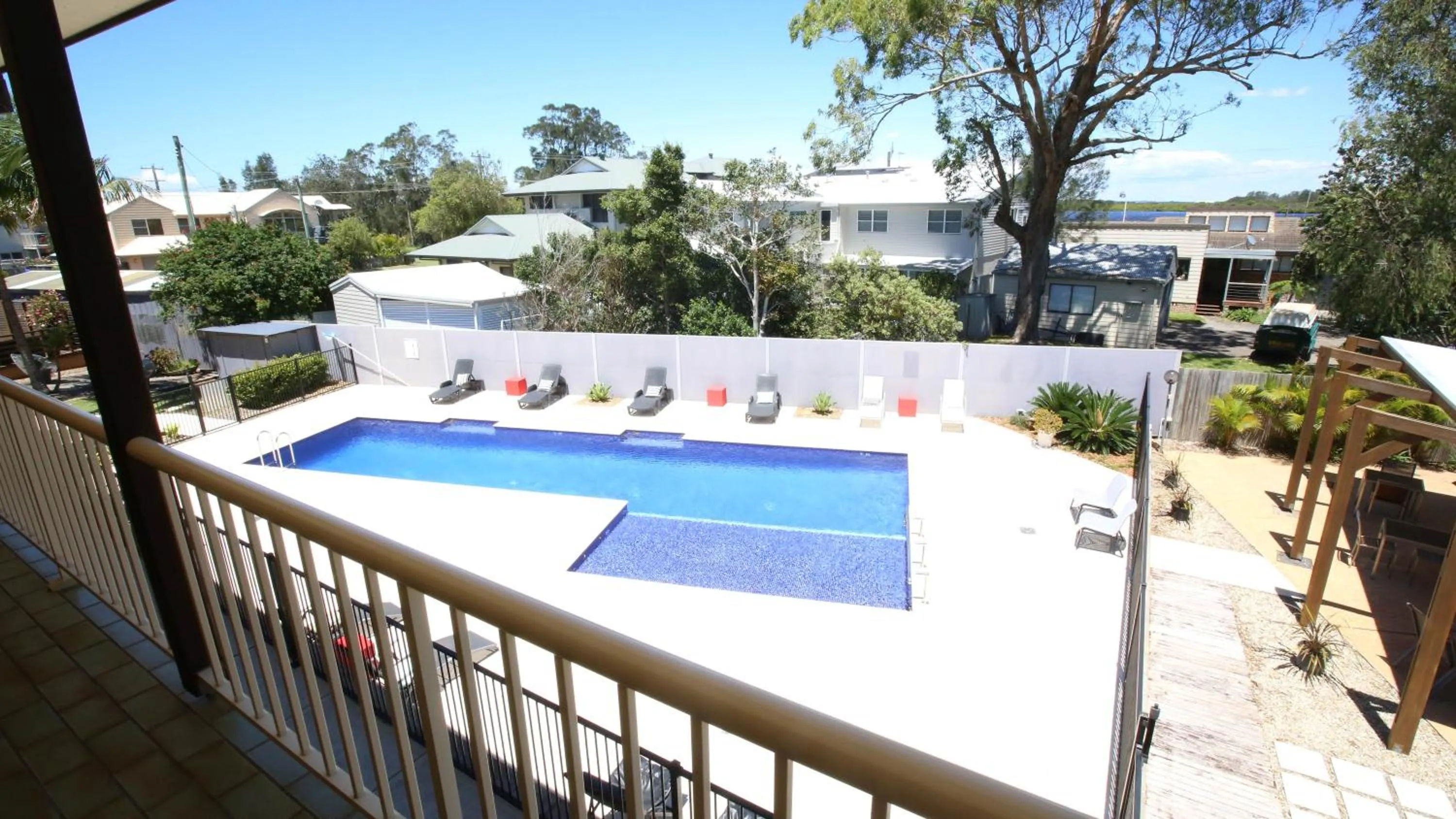 Pool view in Hawks Nest Motel