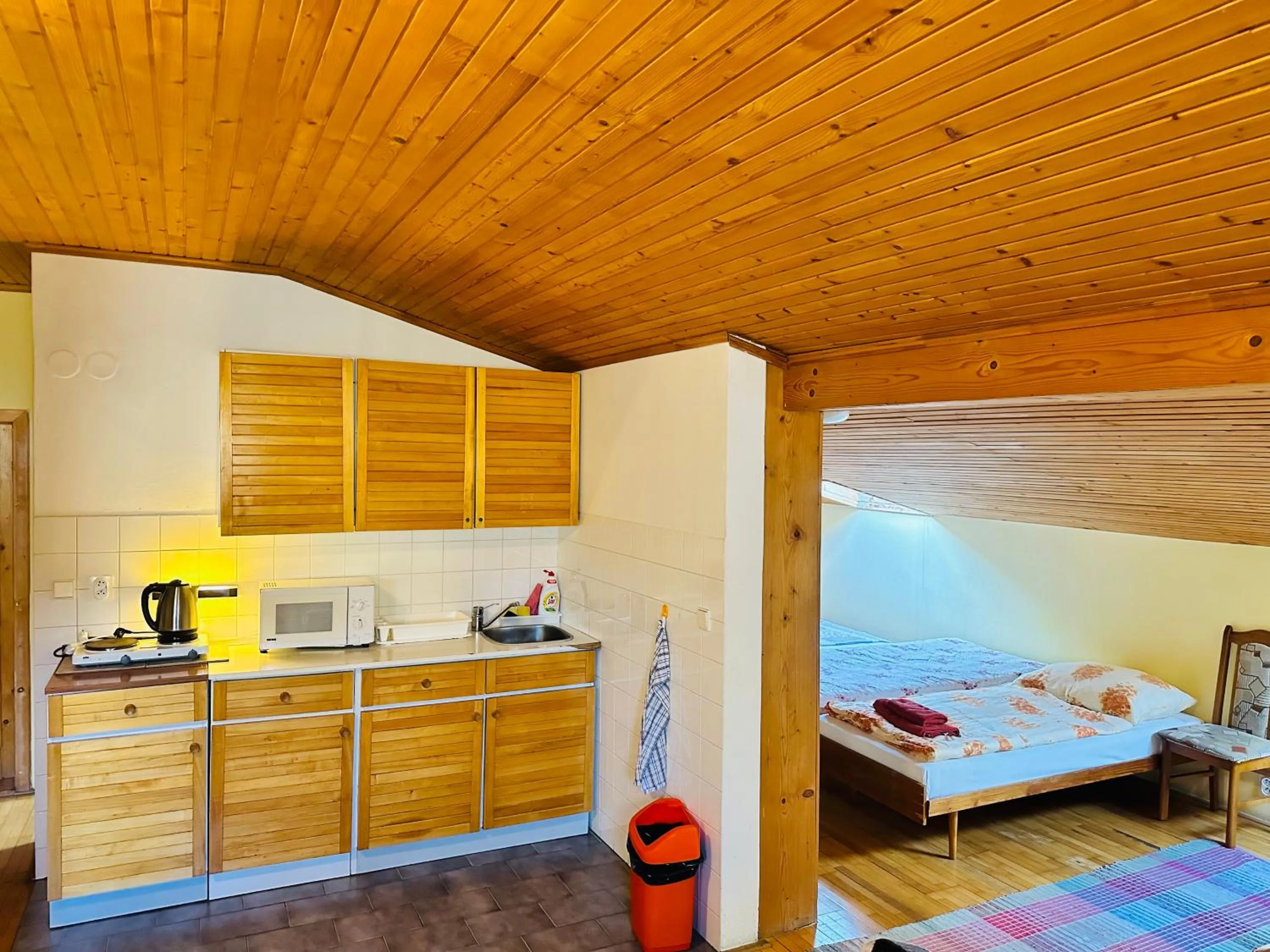 Kitchen or kitchenette, Bed in Penzion Pažický