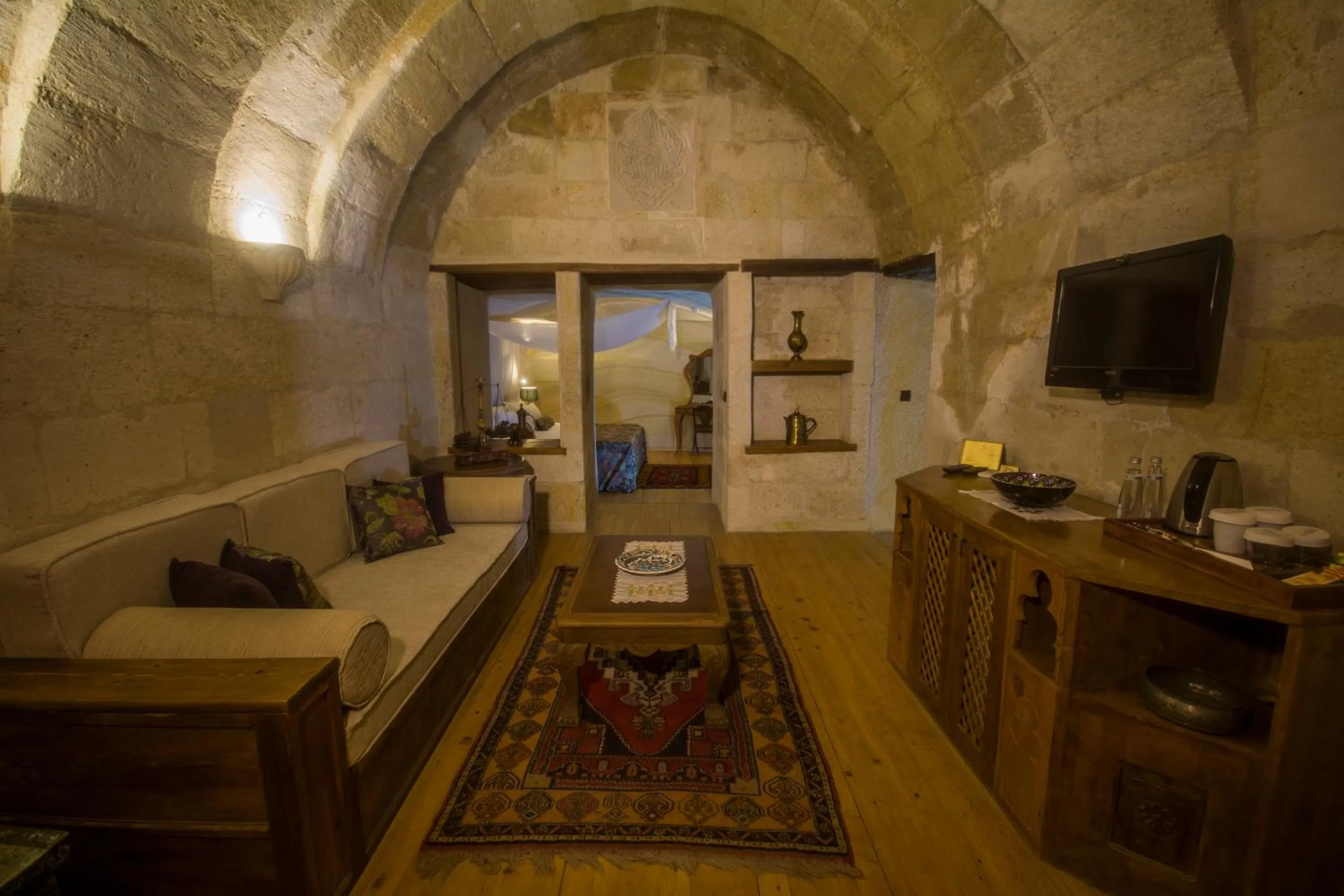 Seating area in Fresco Cave Suites Cappadocia
