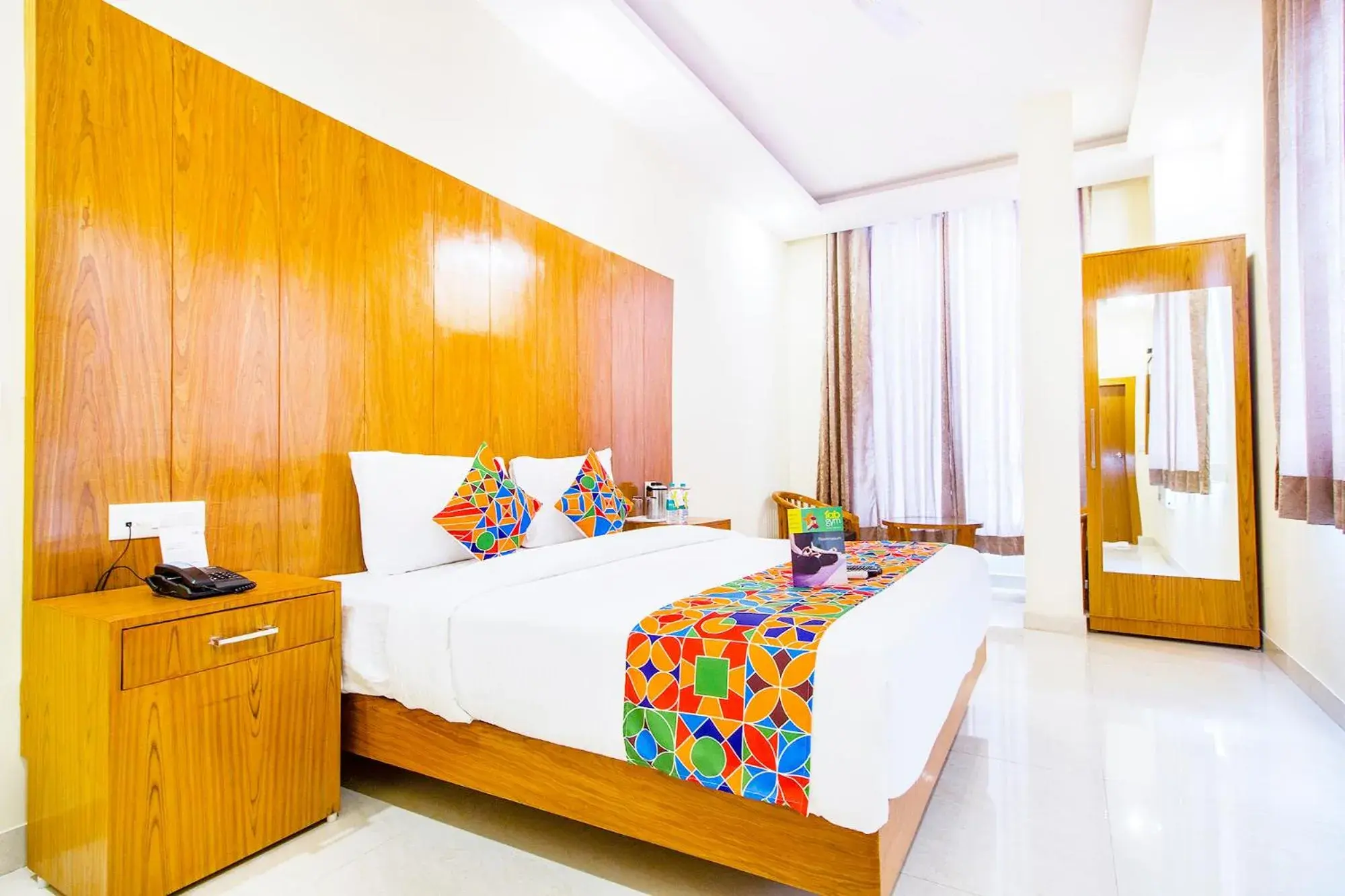 Bedroom, Bed in FabHotel Aries - Nr IGI Airport New Delhi Bedroom, Bed in FabHotel Aries - Nr IGI Airport New Delhi