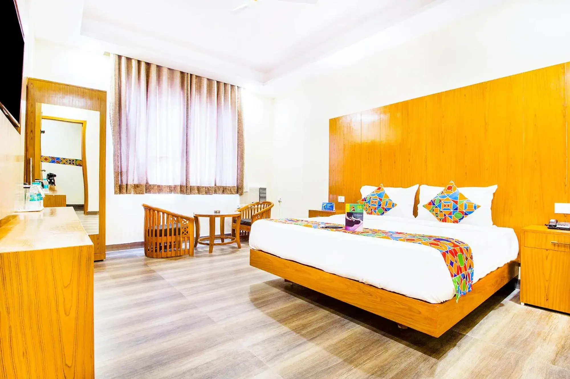 Bedroom, Bed in FabHotel Aries - Nr IGI Airport New Delhi Bedroom, Bed in FabHotel Aries - Nr IGI Airport New Delhi