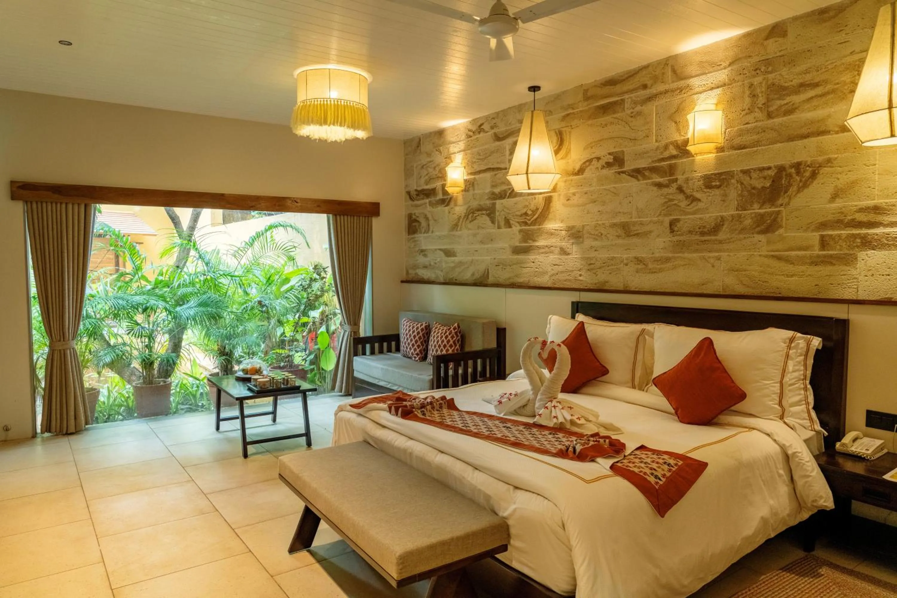 Bedroom, Bed in The Fern Gir Forest Resort, Sasan Gir - A Fern Crown Collection Resort