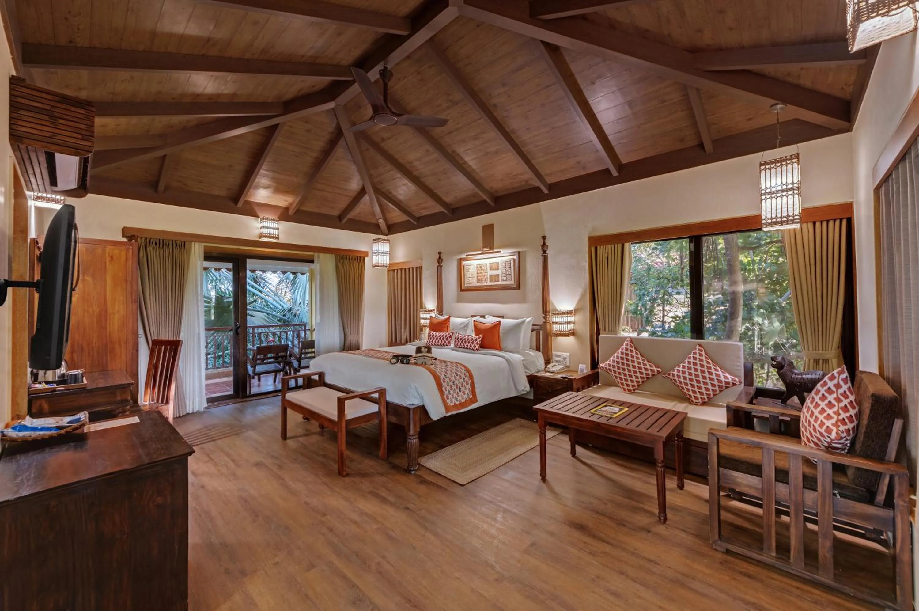 Bedroom, Bed in The Fern Gir Forest Resort, Sasan Gir - A Fern Crown Collection Resort