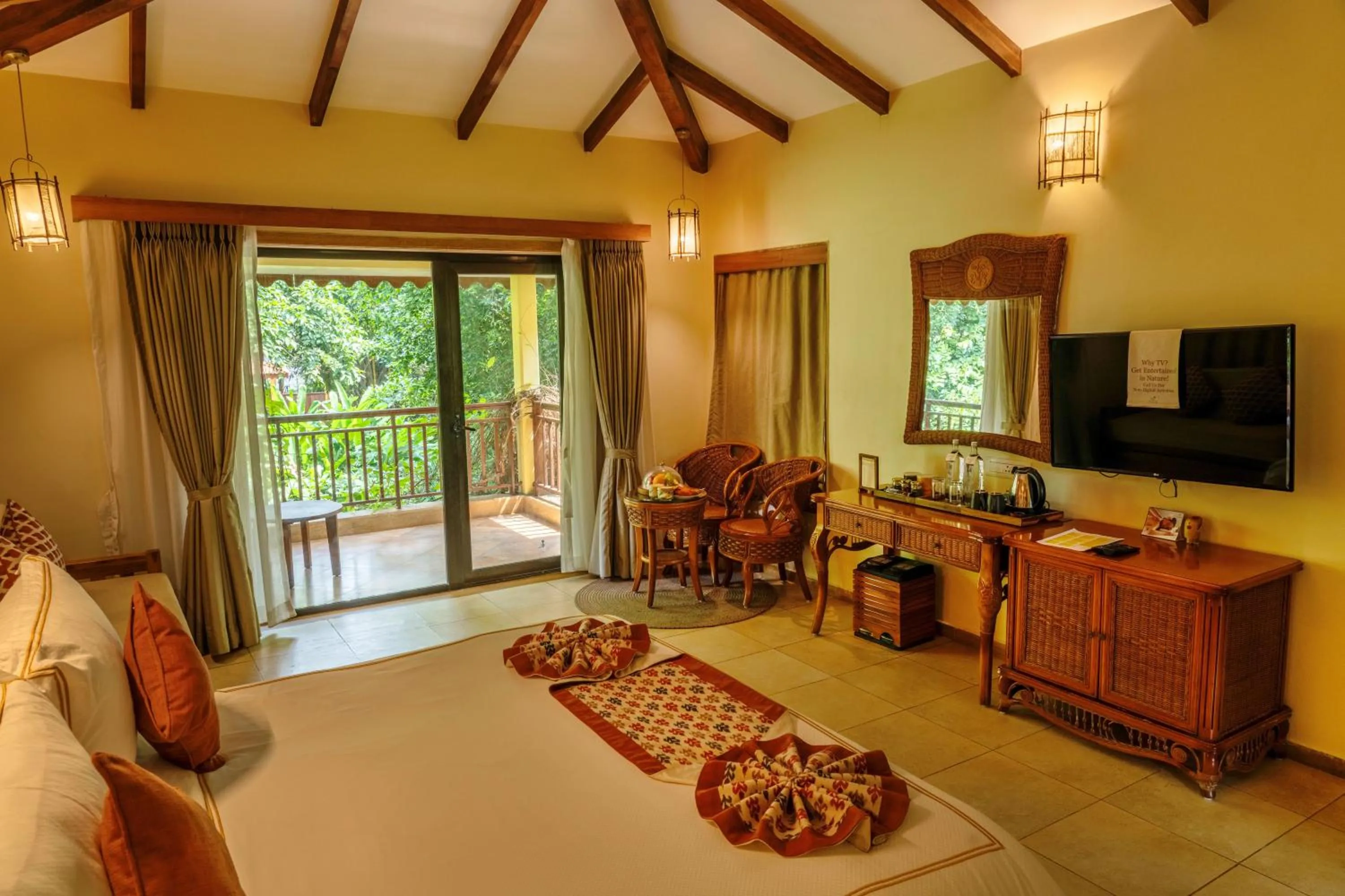 Bedroom, Bed in The Fern Gir Forest Resort, Sasan Gir - A Fern Crown Collection Resort