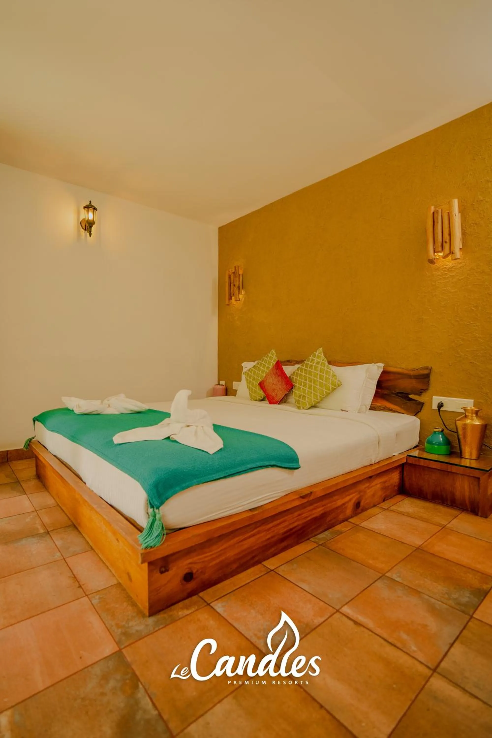 Bed in Le Candles Resort