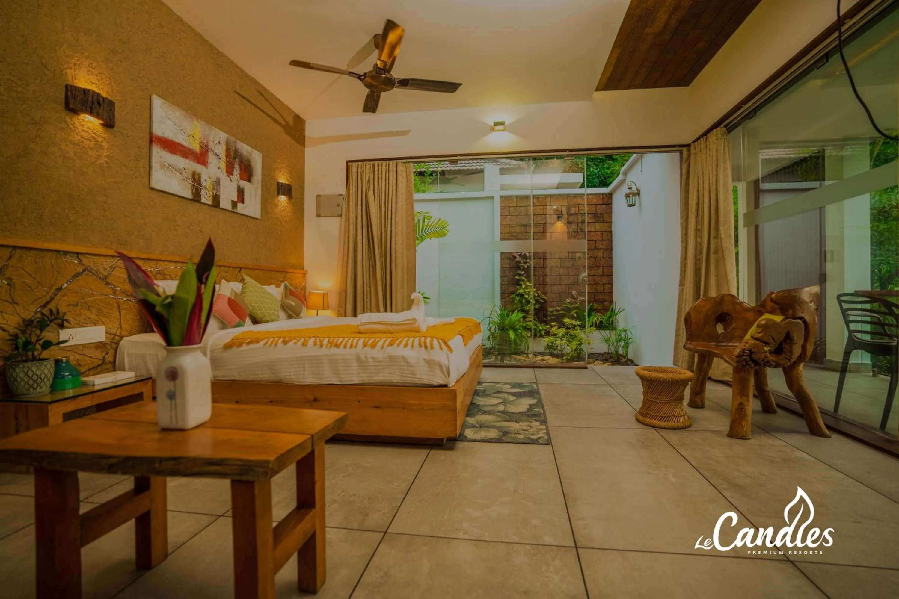 Bed in Le Candles Resort