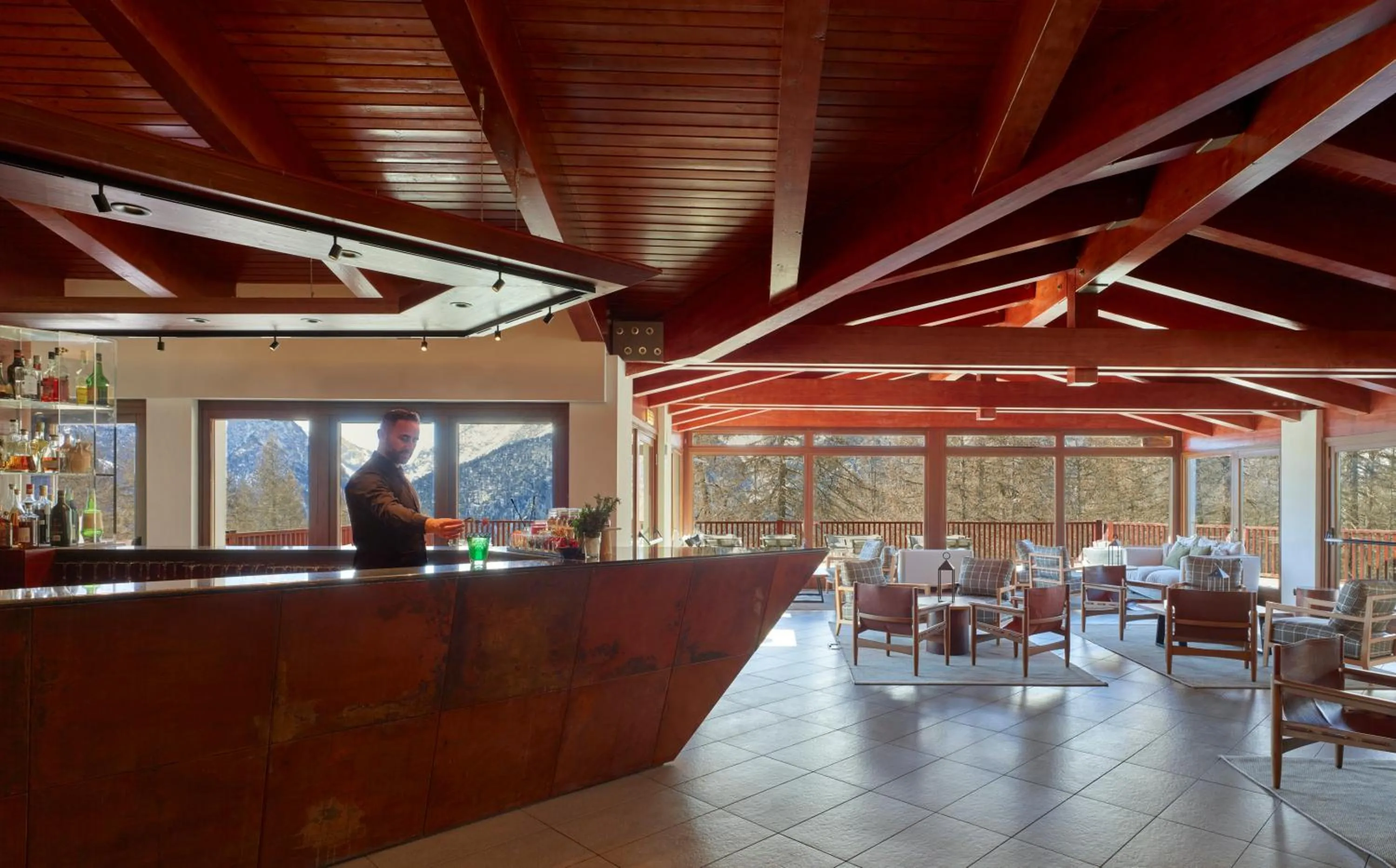 Seating area in Hotel Sansicario Majestic