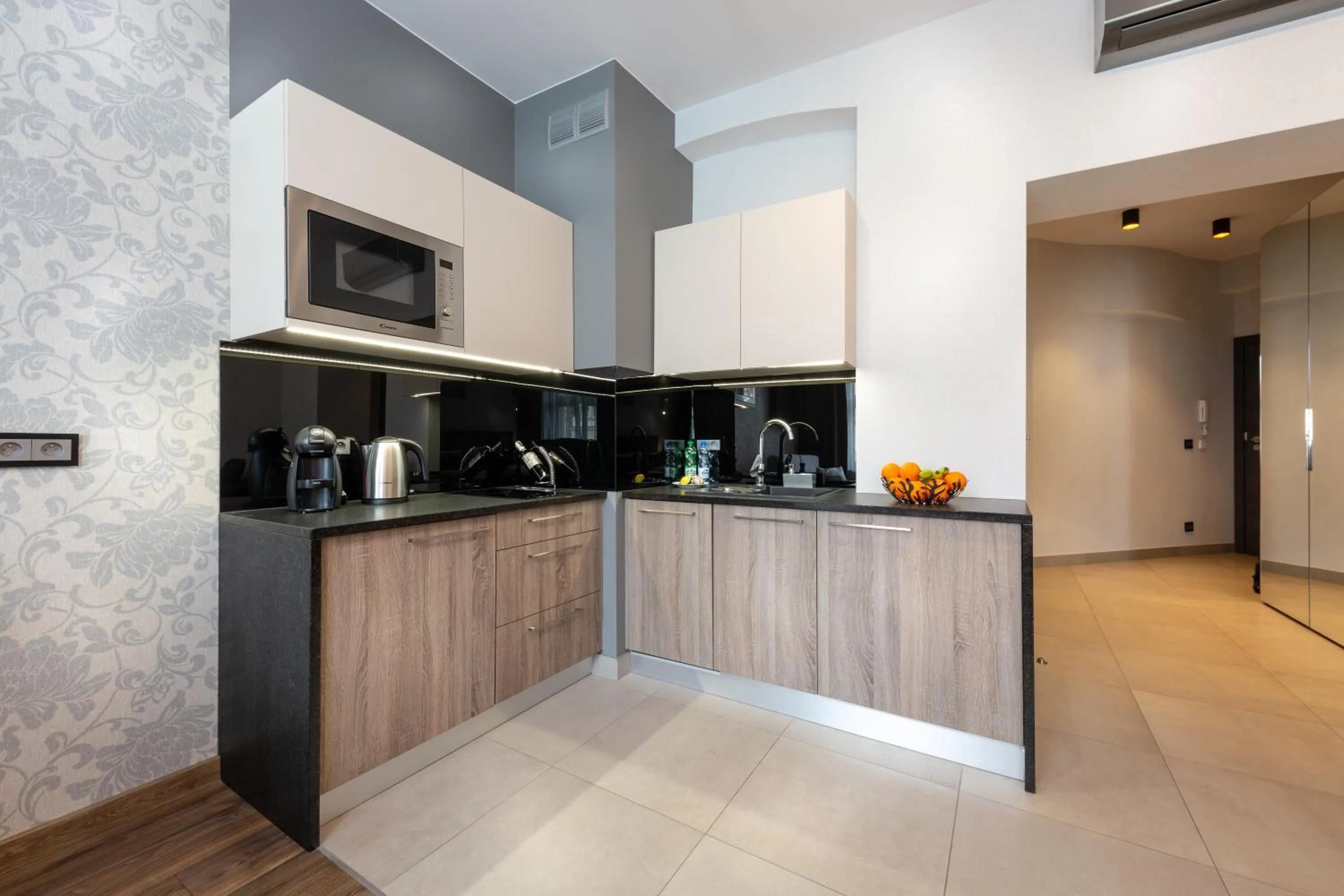Kitchen or kitchenette in Aparthotel New Lux