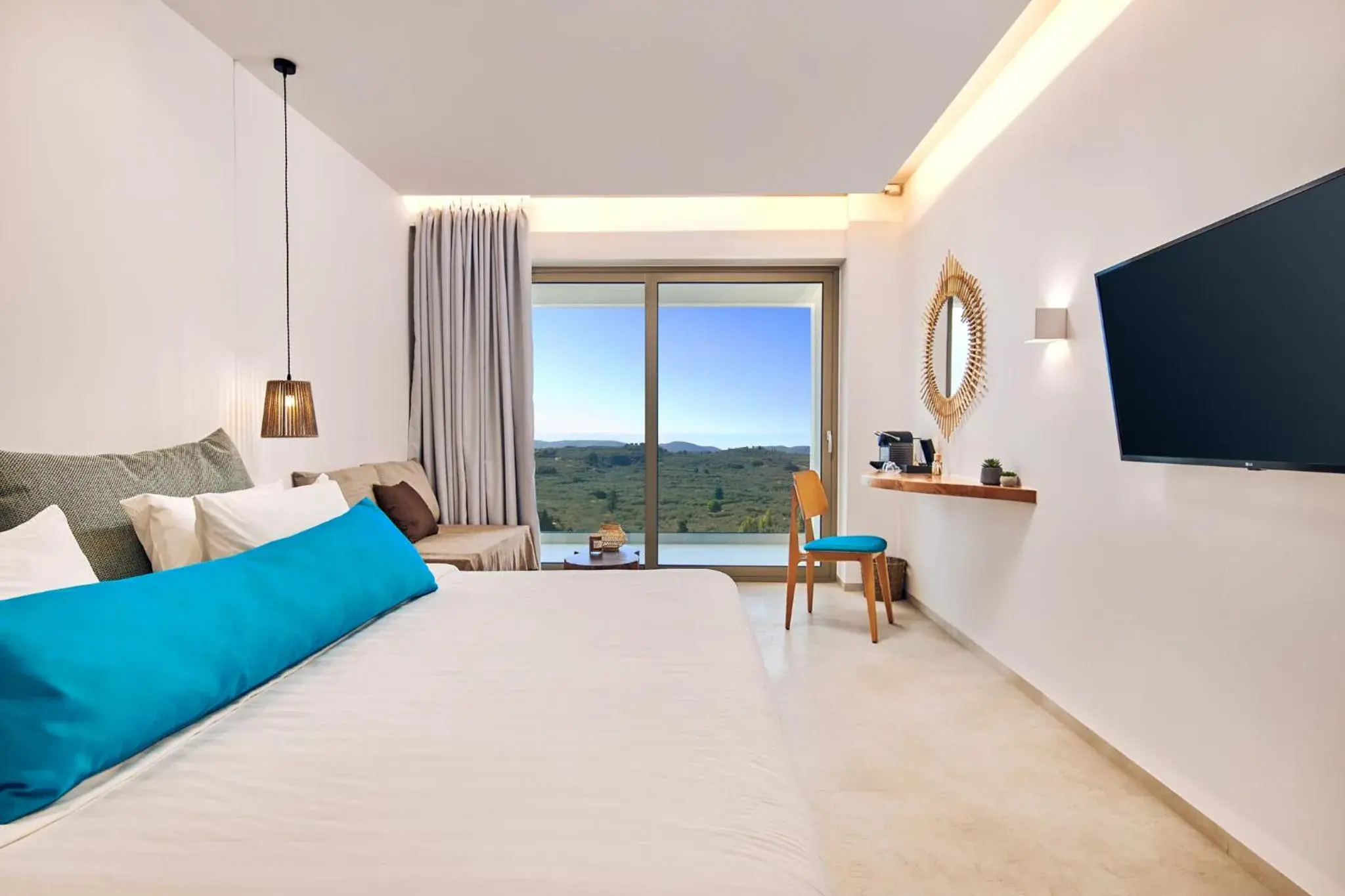 TV and multimedia, Bed in Tsamis Zante Suites TV and multimedia, Bed in Tsamis Zante Suites