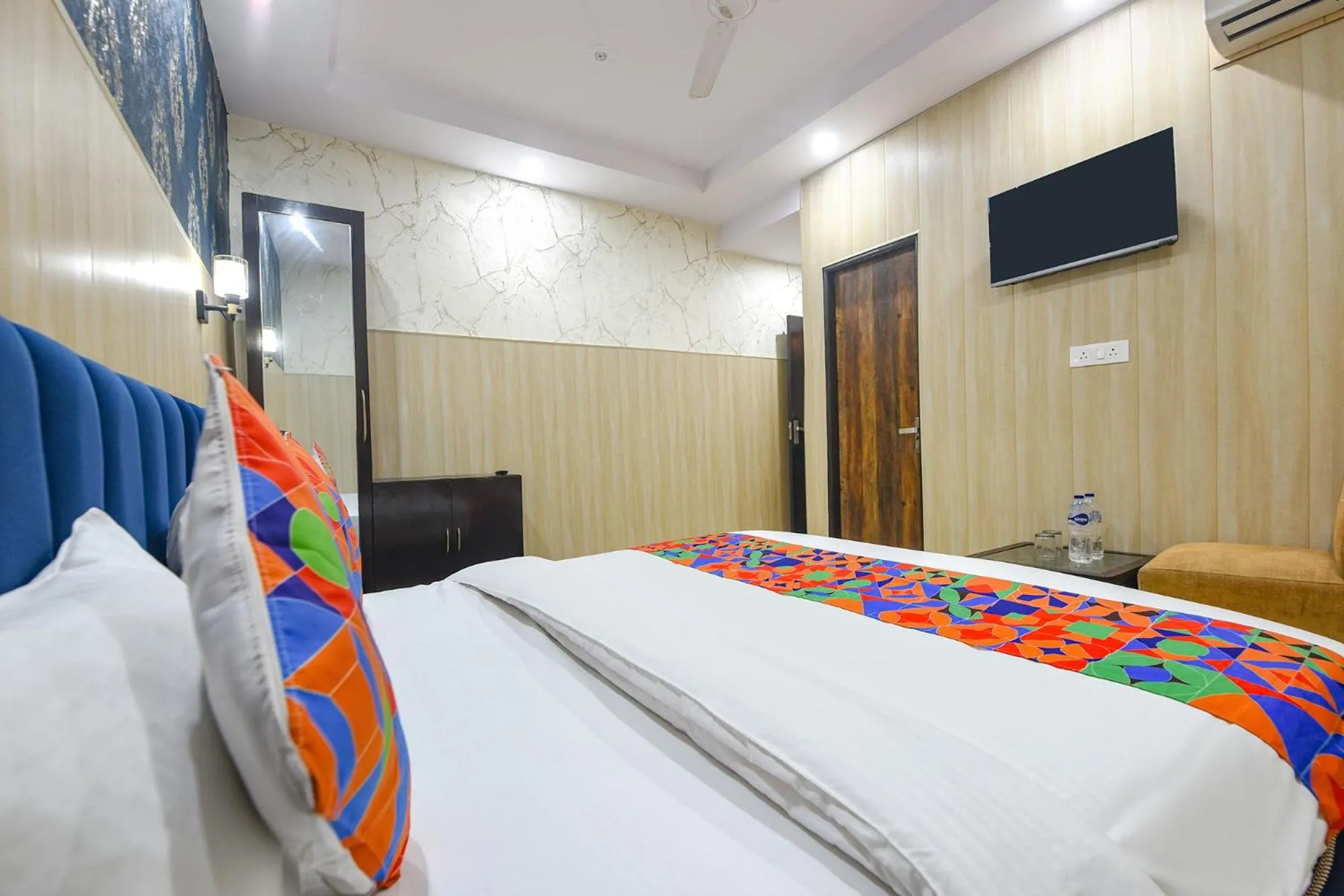Bed in FabHotel Crown Residency