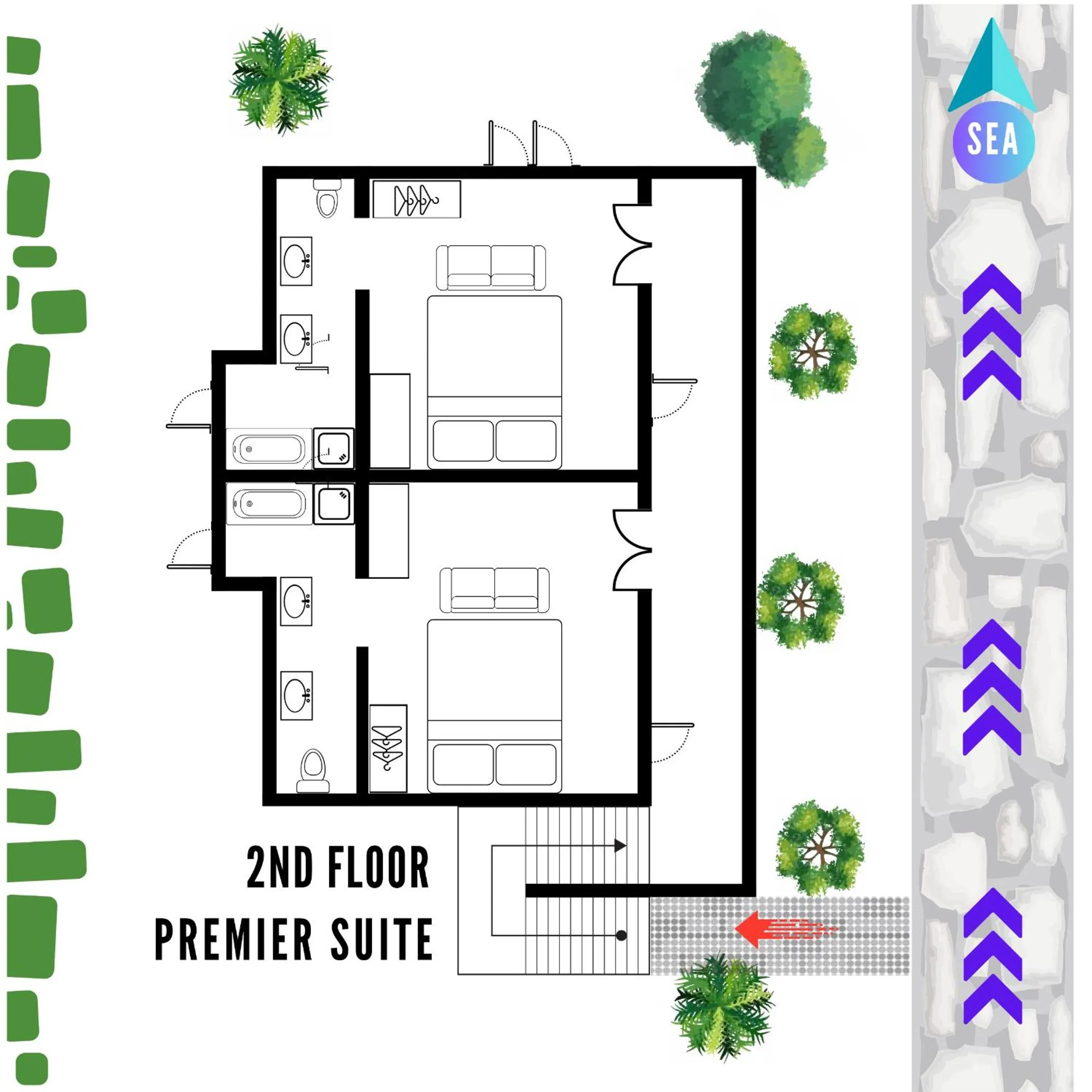 Floor plan in The Anda Mani Khaolak Beachfront Villas - Adult only