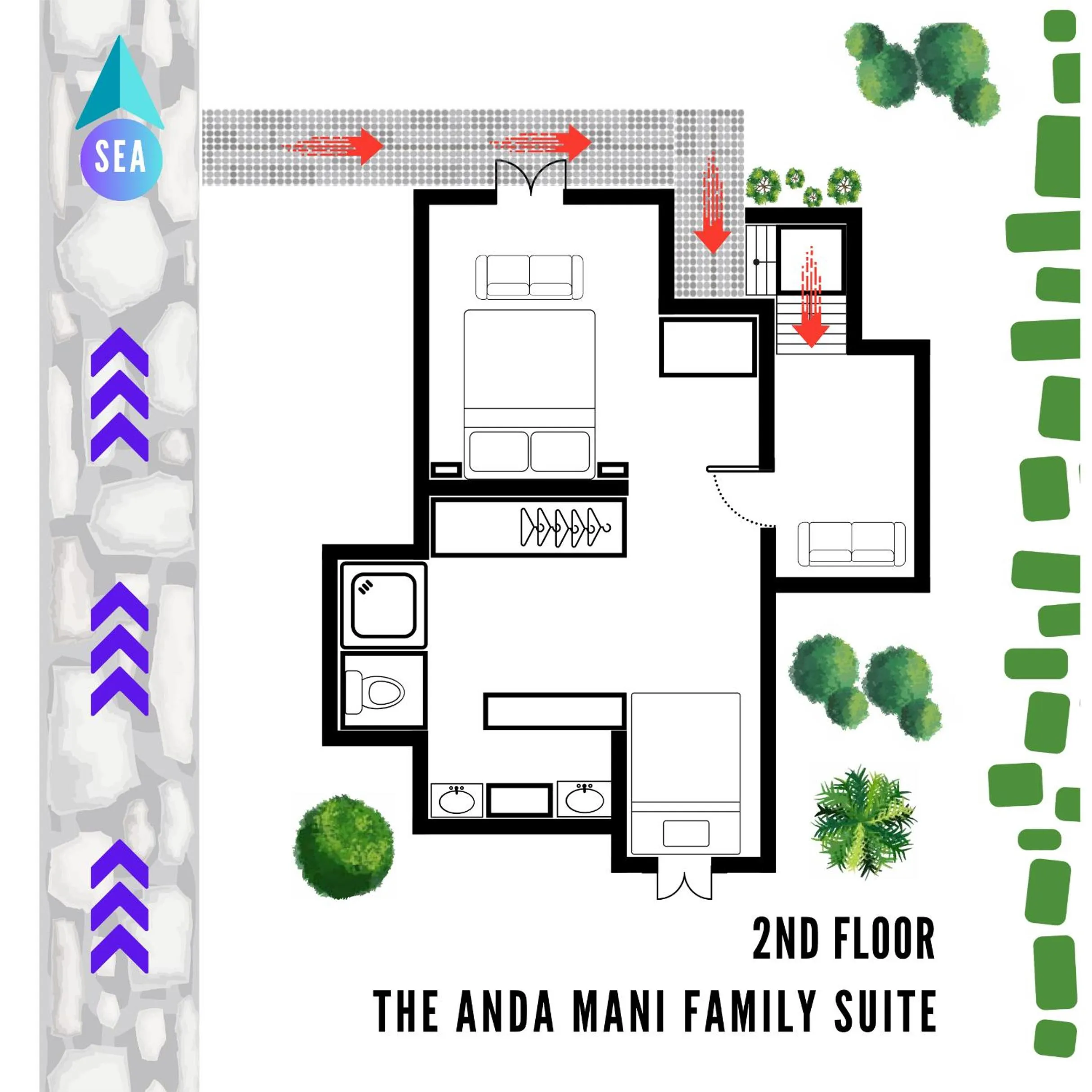 Floor plan in The Anda Mani Khaolak Beachfront Villas - Adult only