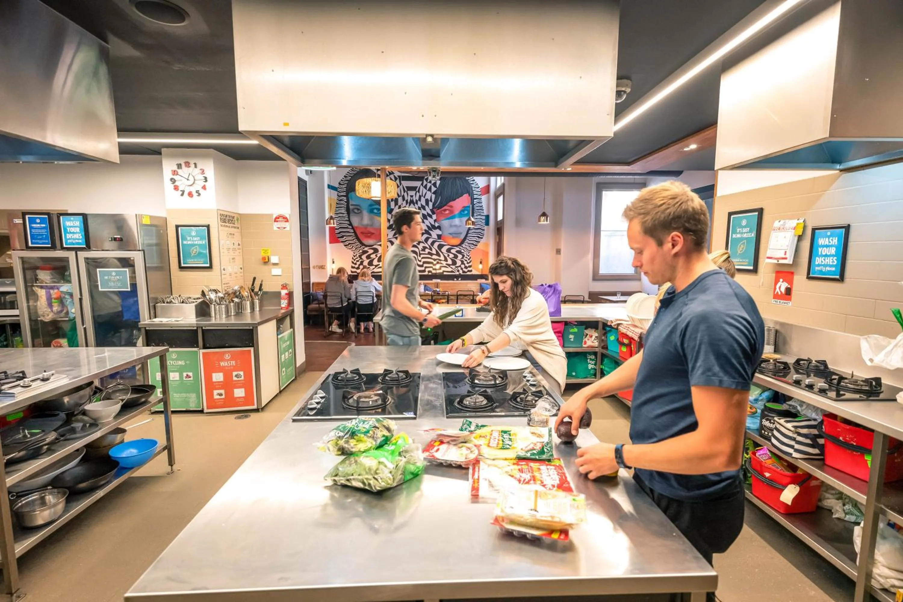 Communal kitchen in YHA Melbourne Central