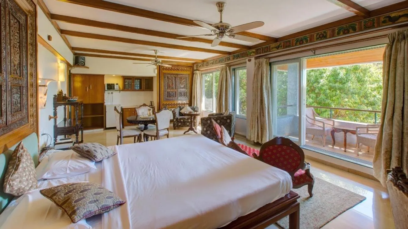 Bed in Ramsukh Resorts and Spa