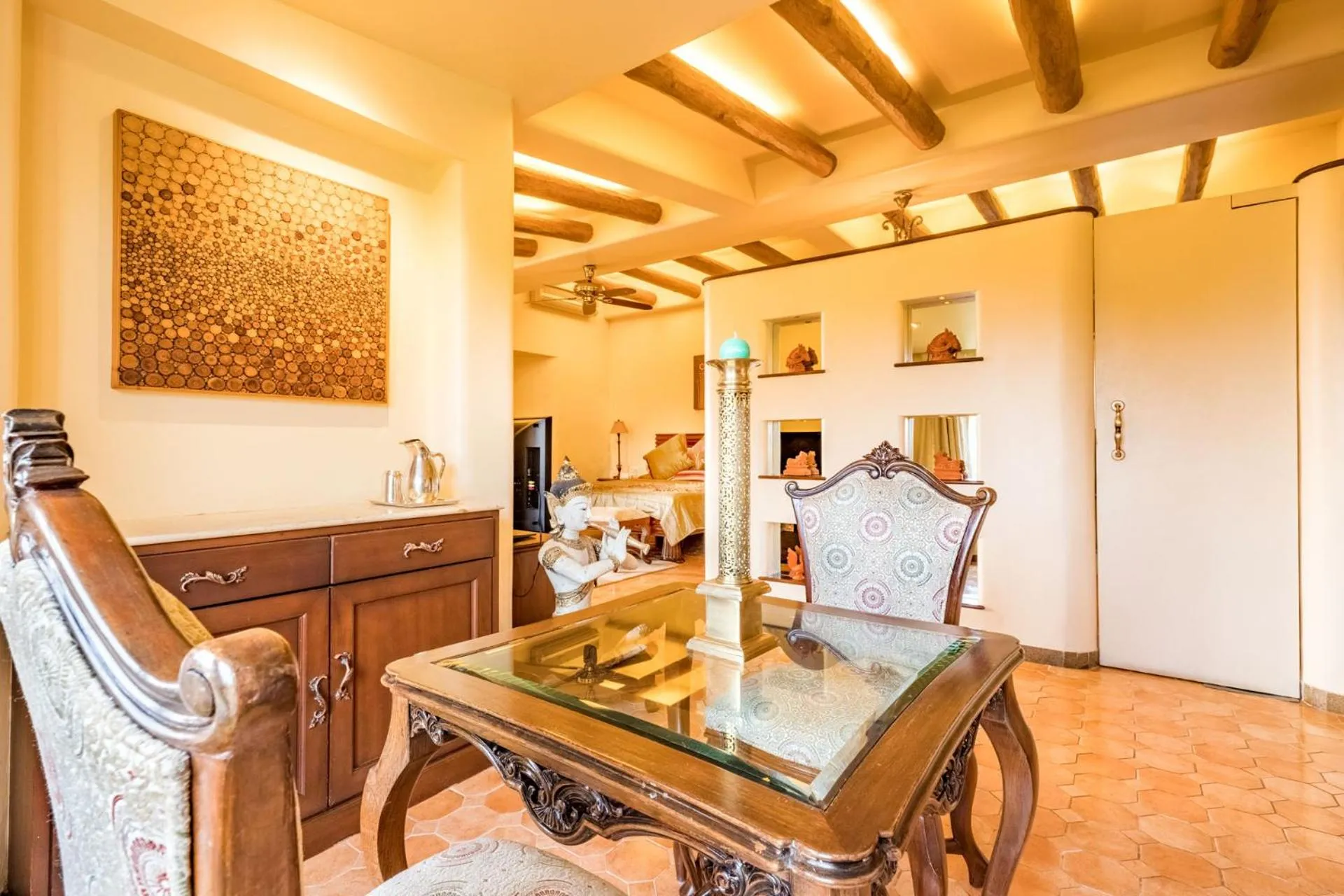 Bed in Ramsukh Resorts and Spa