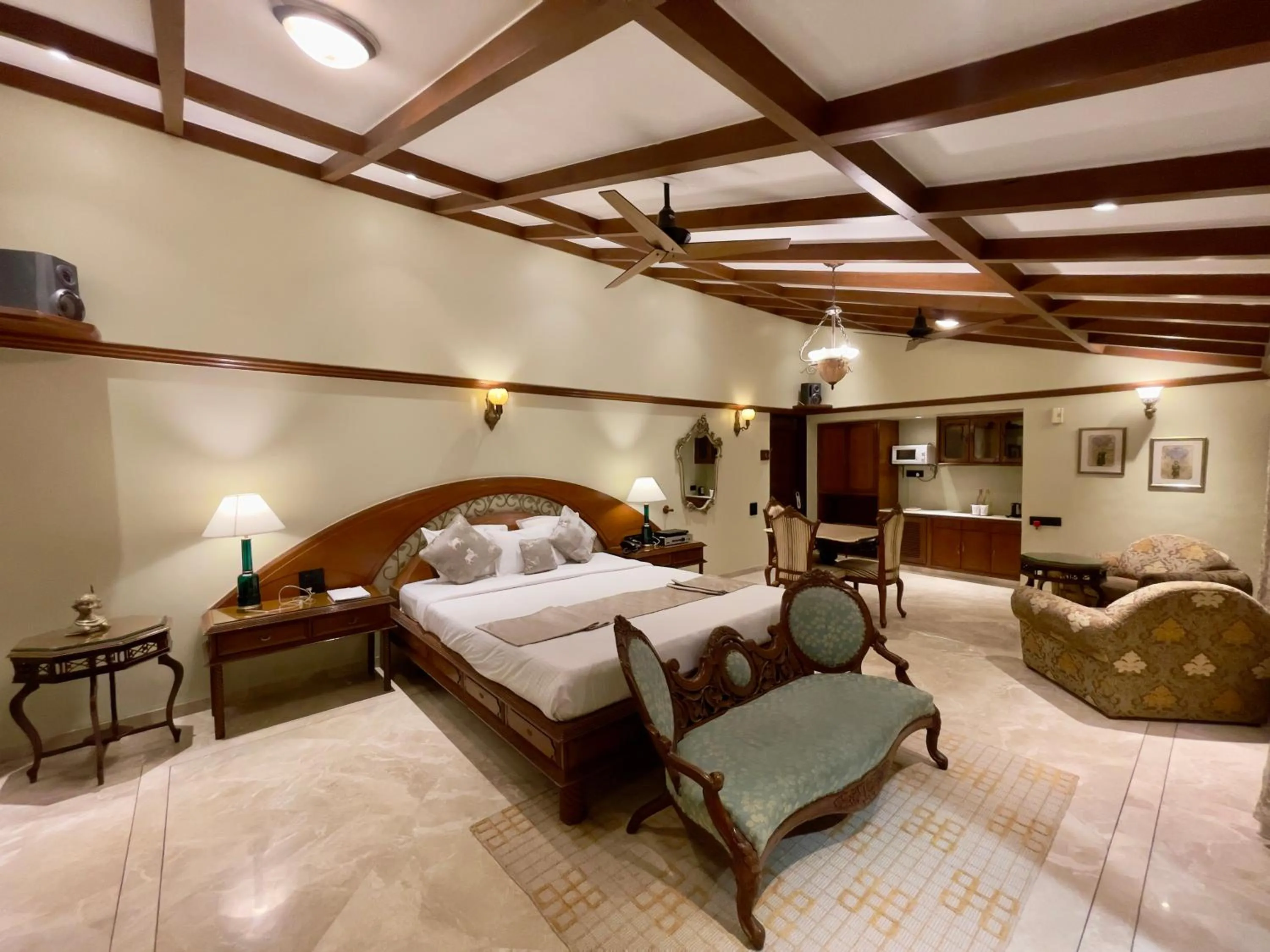 Bed in Ramsukh Resorts and Spa