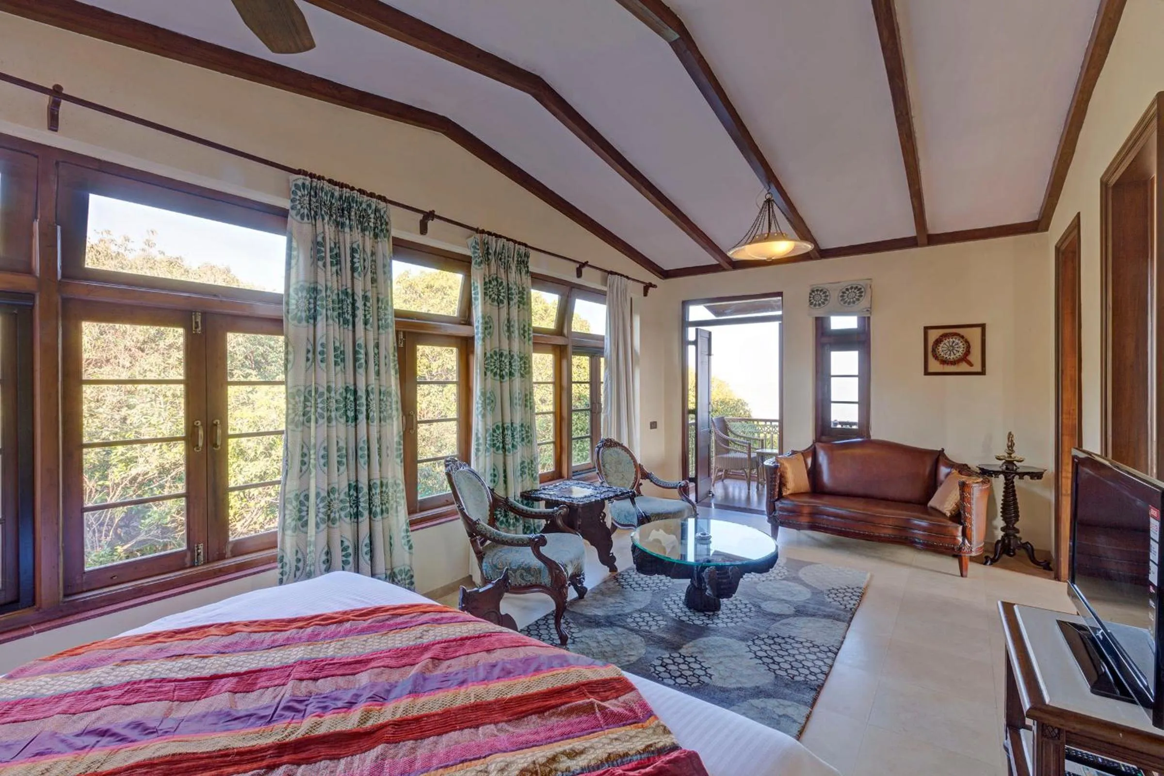 Bed in Ramsukh Resorts and Spa