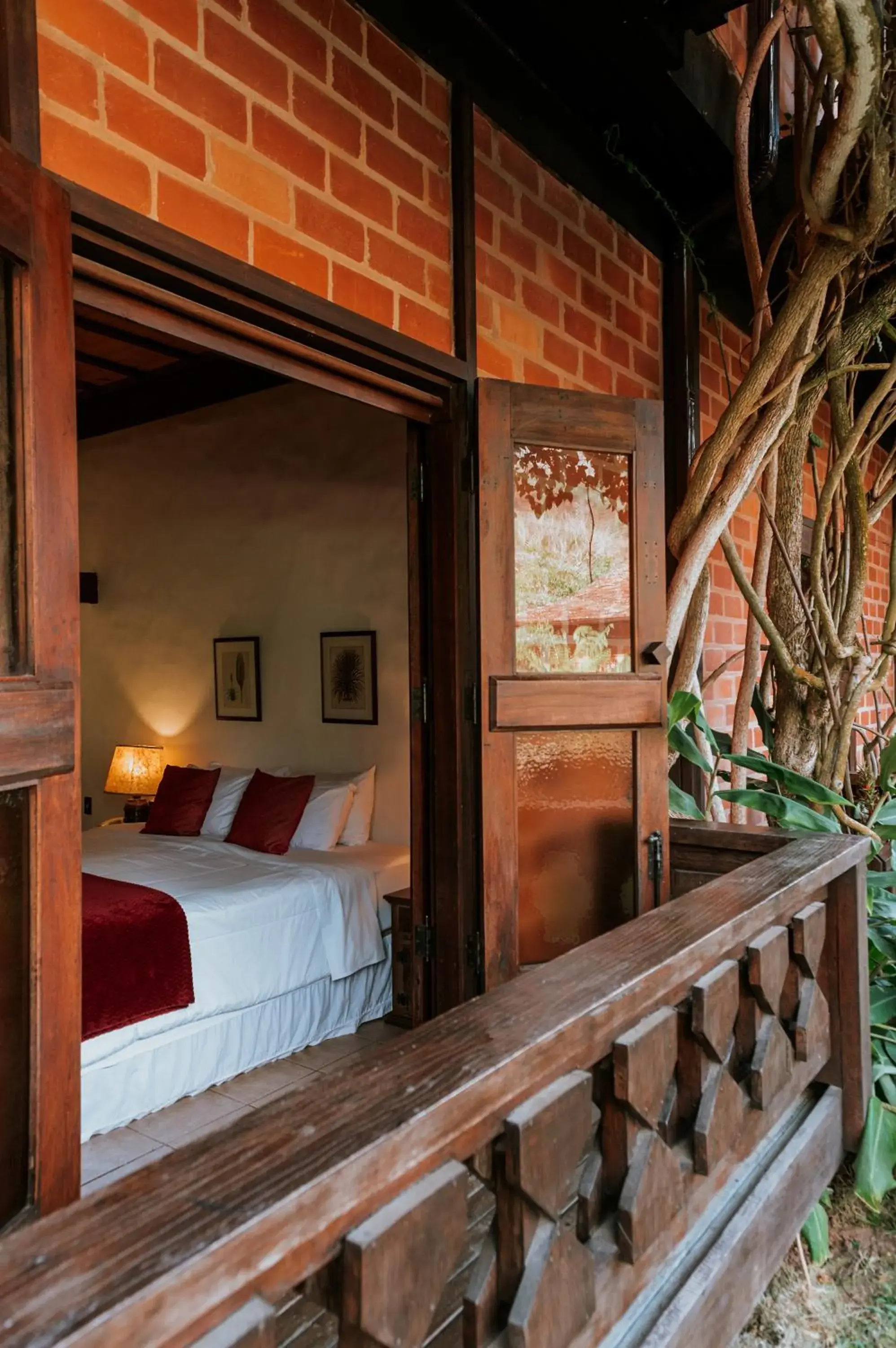 Patio, Bed in Pousada Pedra Azul Patio, Bed in Pousada Pedra Azul