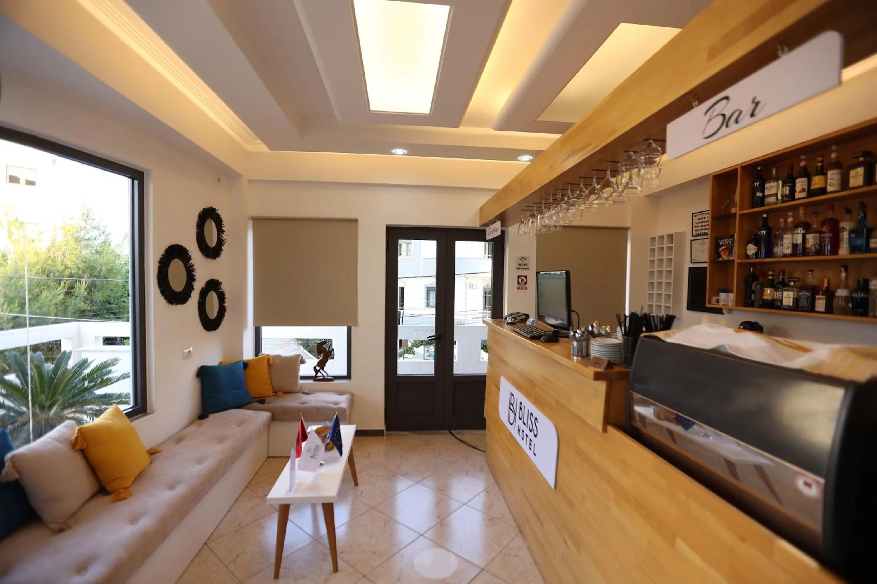 Seating area in BLISS Hotel