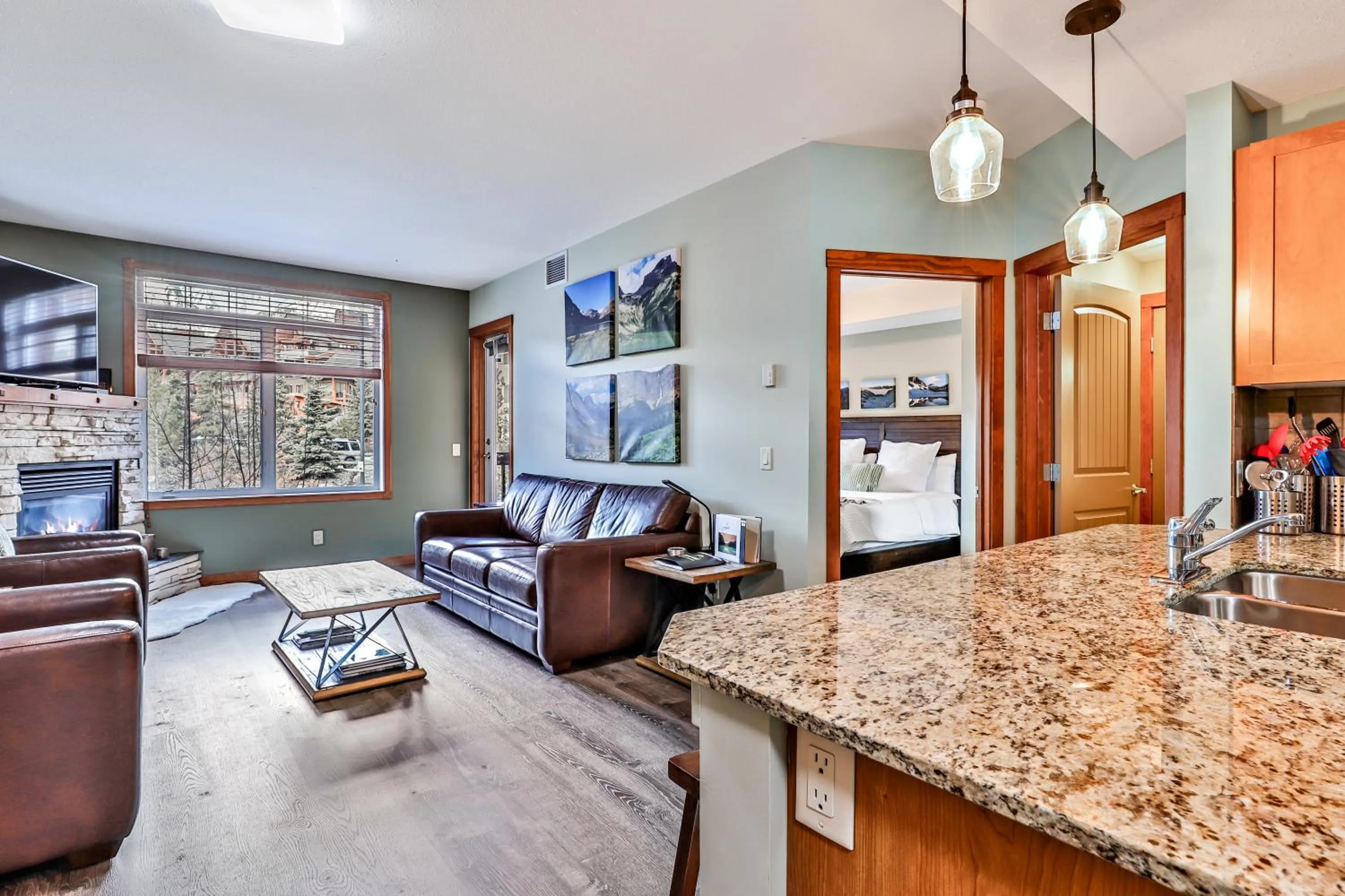 Photo of the whole room in Inviting Rocky Mountain HOT TUB in Top Rated Condo managed by Little Sister Getaways