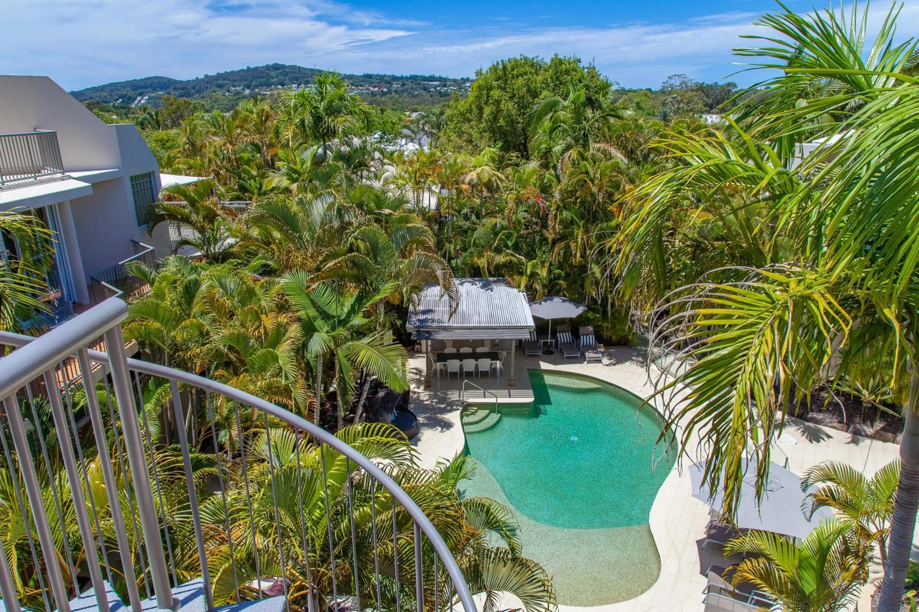 Pool view in Noosa Tropicana
